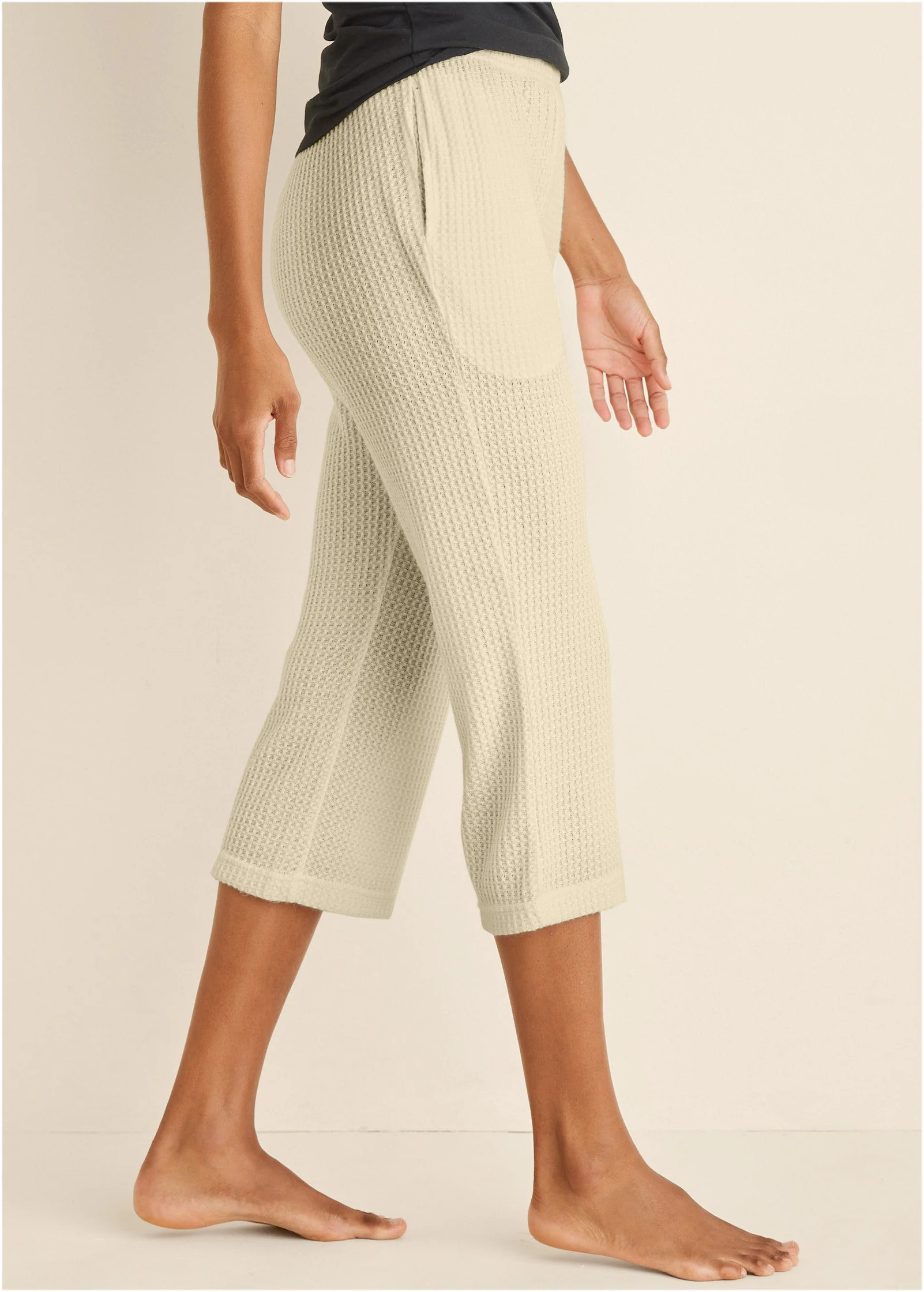 Cozy Waffle Crop Pant - Oatmeal - Image 5