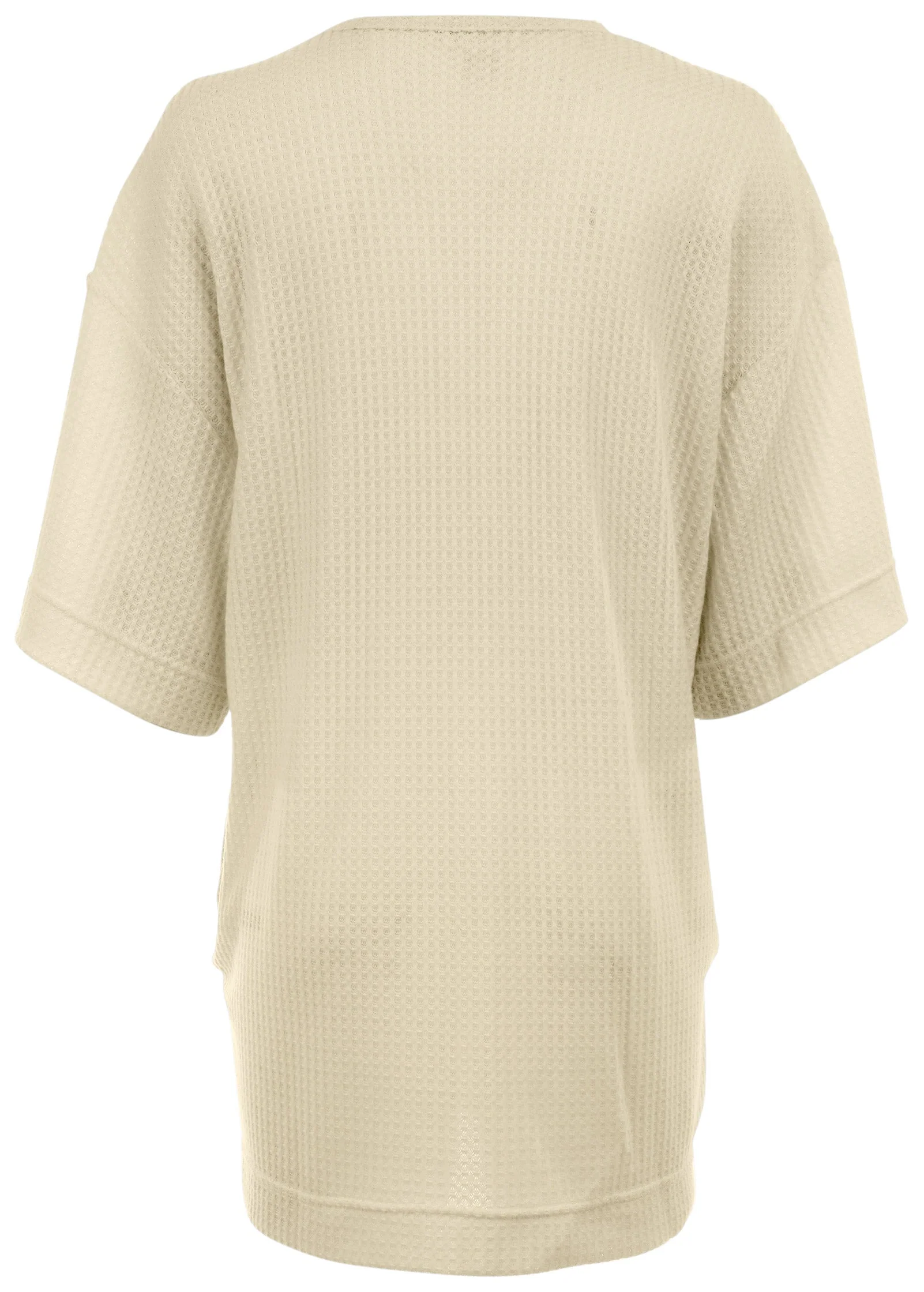 Cozy Waffle Knit Kimono - Oatmeal - Image 5