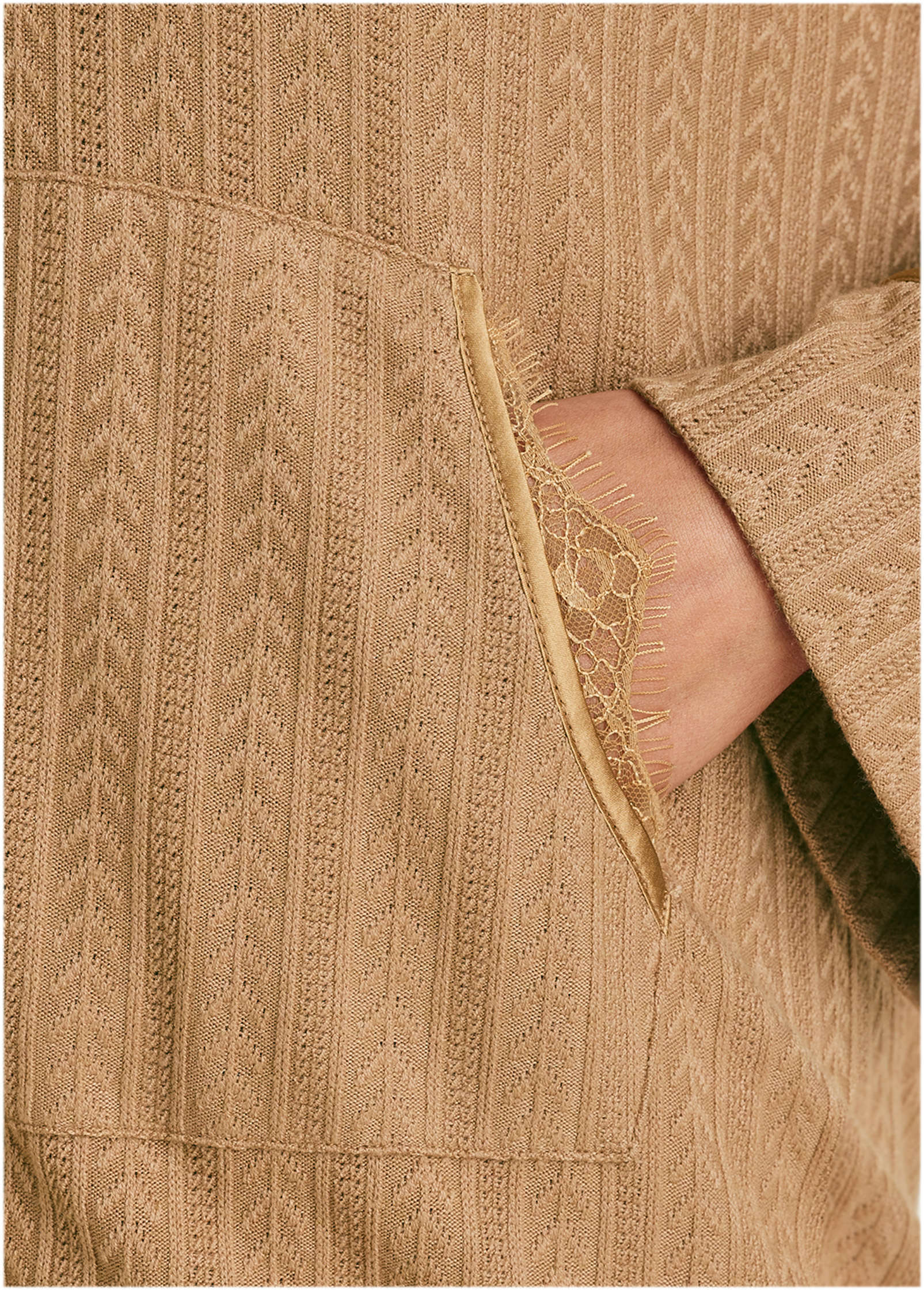 Brunch Knit Hoodie - Camel - Image 4