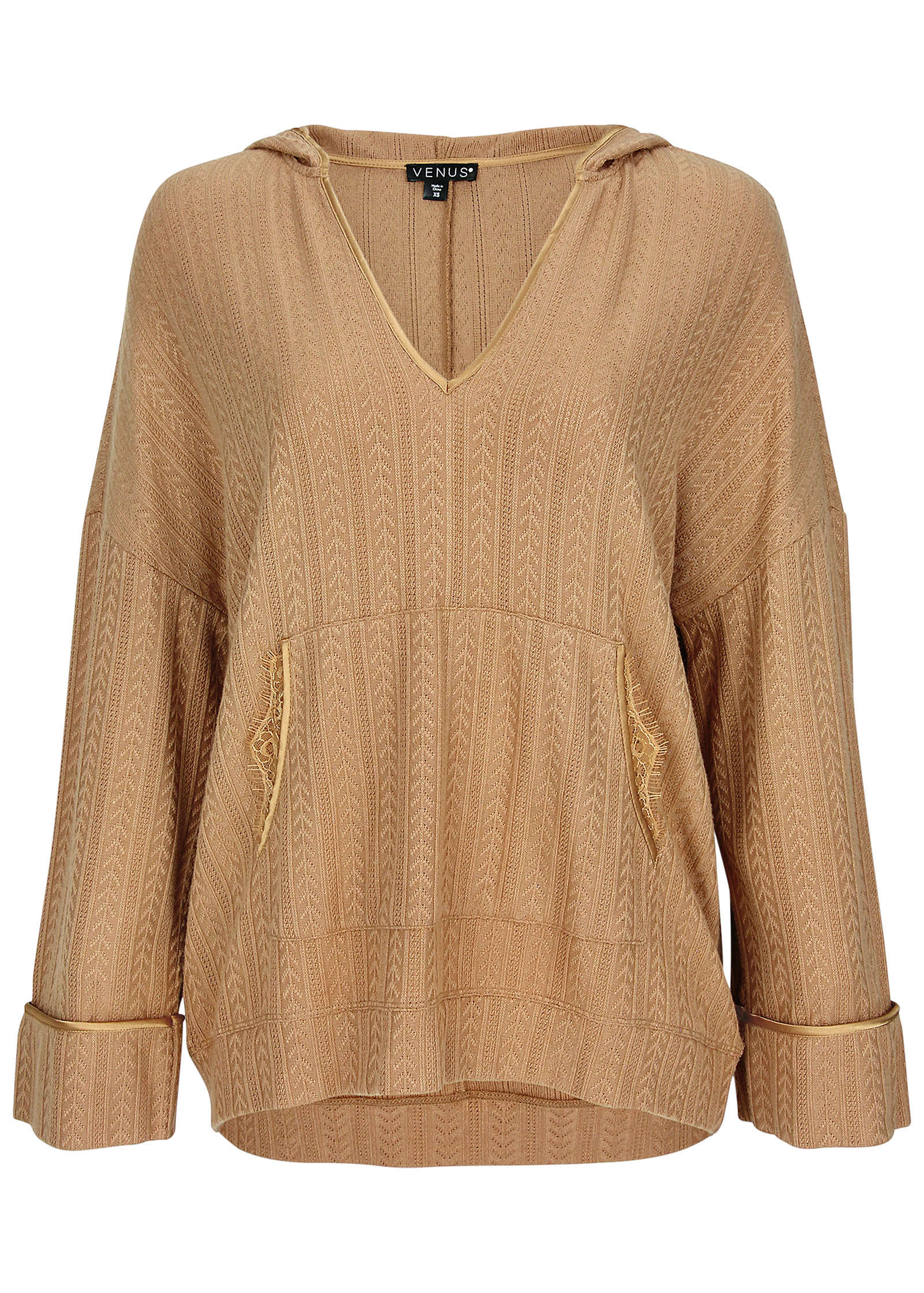 Brunch Knit Hoodie - Camel - Image 5