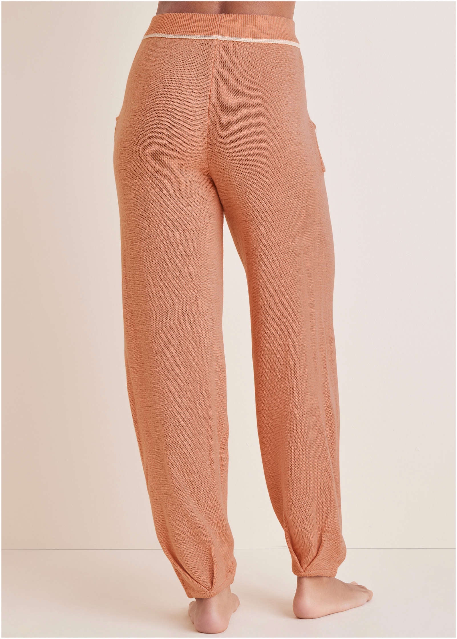 Contrast Stitch Jogger - Dusty Rose - Image 3
