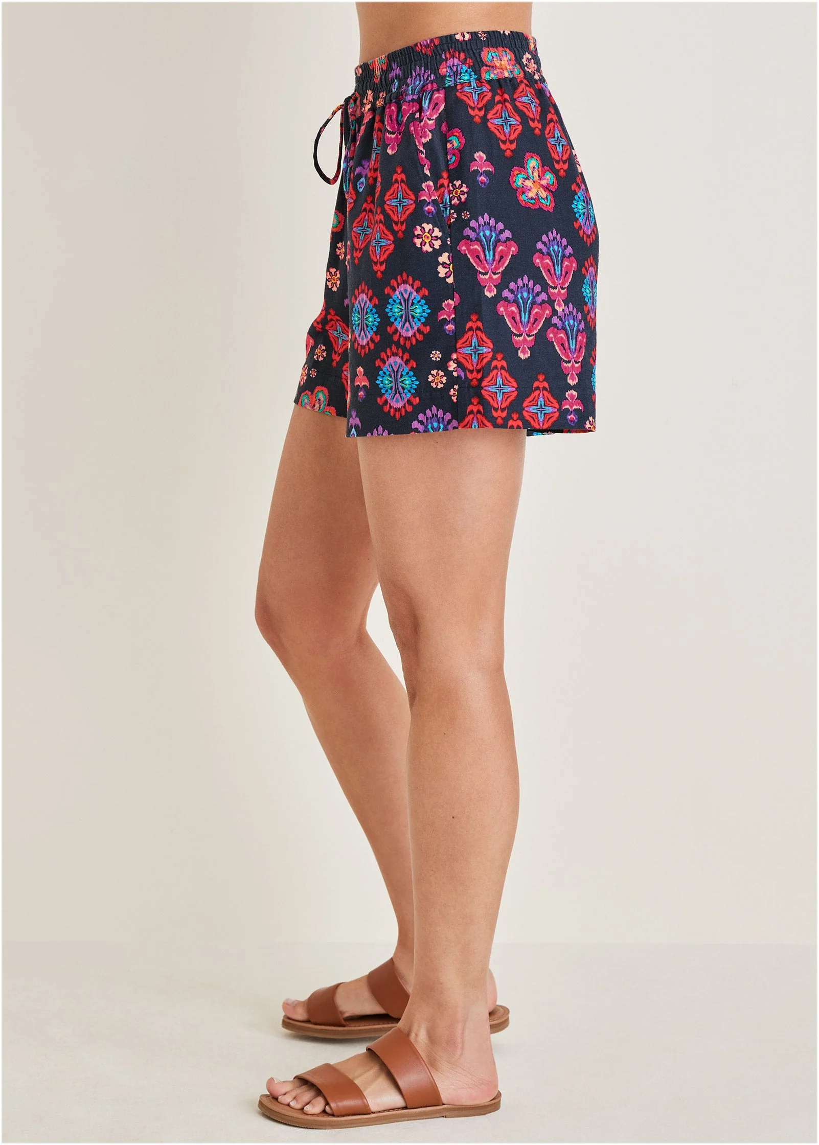 Linen Easy Shorts - Modern Folk Floral - Image 4