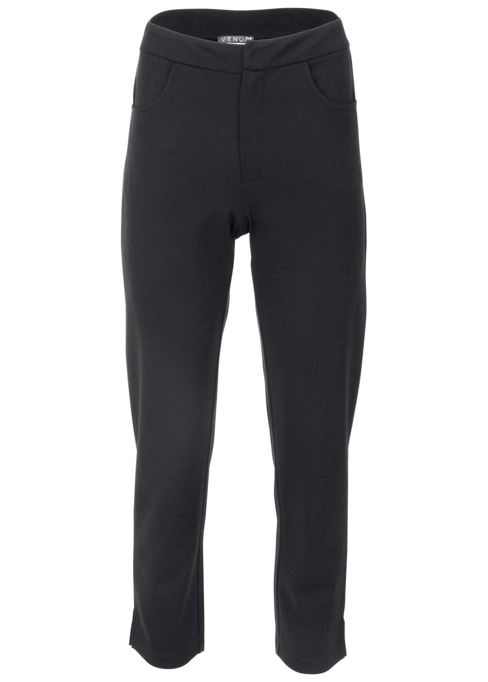 Smoothing Ponte Straight Leg Pants - Jet Black - Image 5