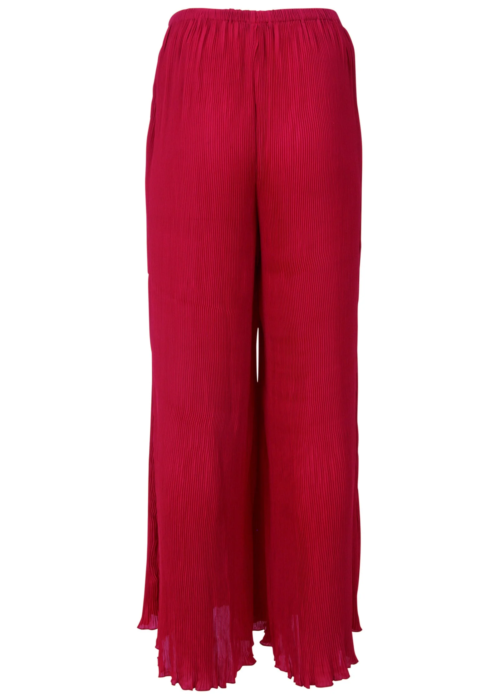 Plisse Wide Leg Pants - Red - Image 4