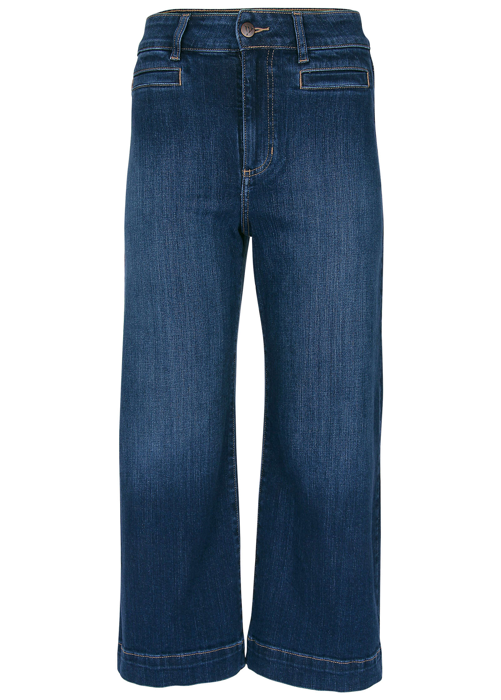 Sophia Wide Leg Crop Jeans - Dark Wash - Image 6
