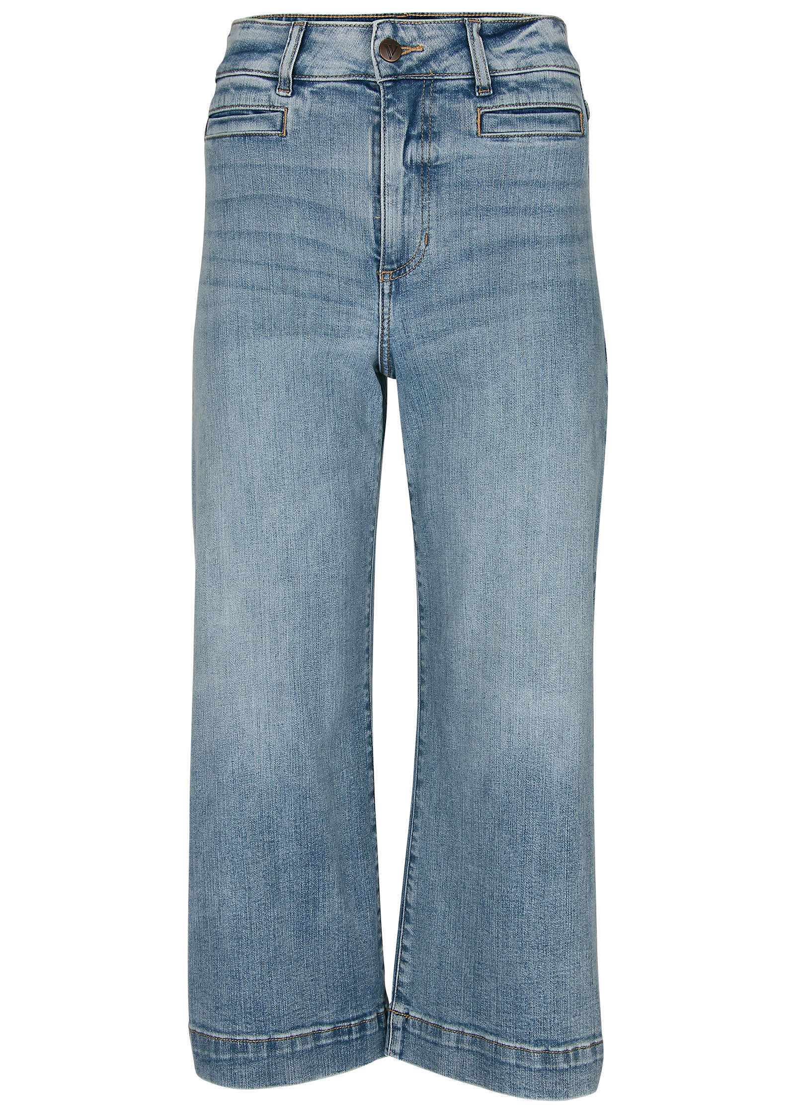 Sophia Wide Leg Crop Jeans - Light Wash - Image 5