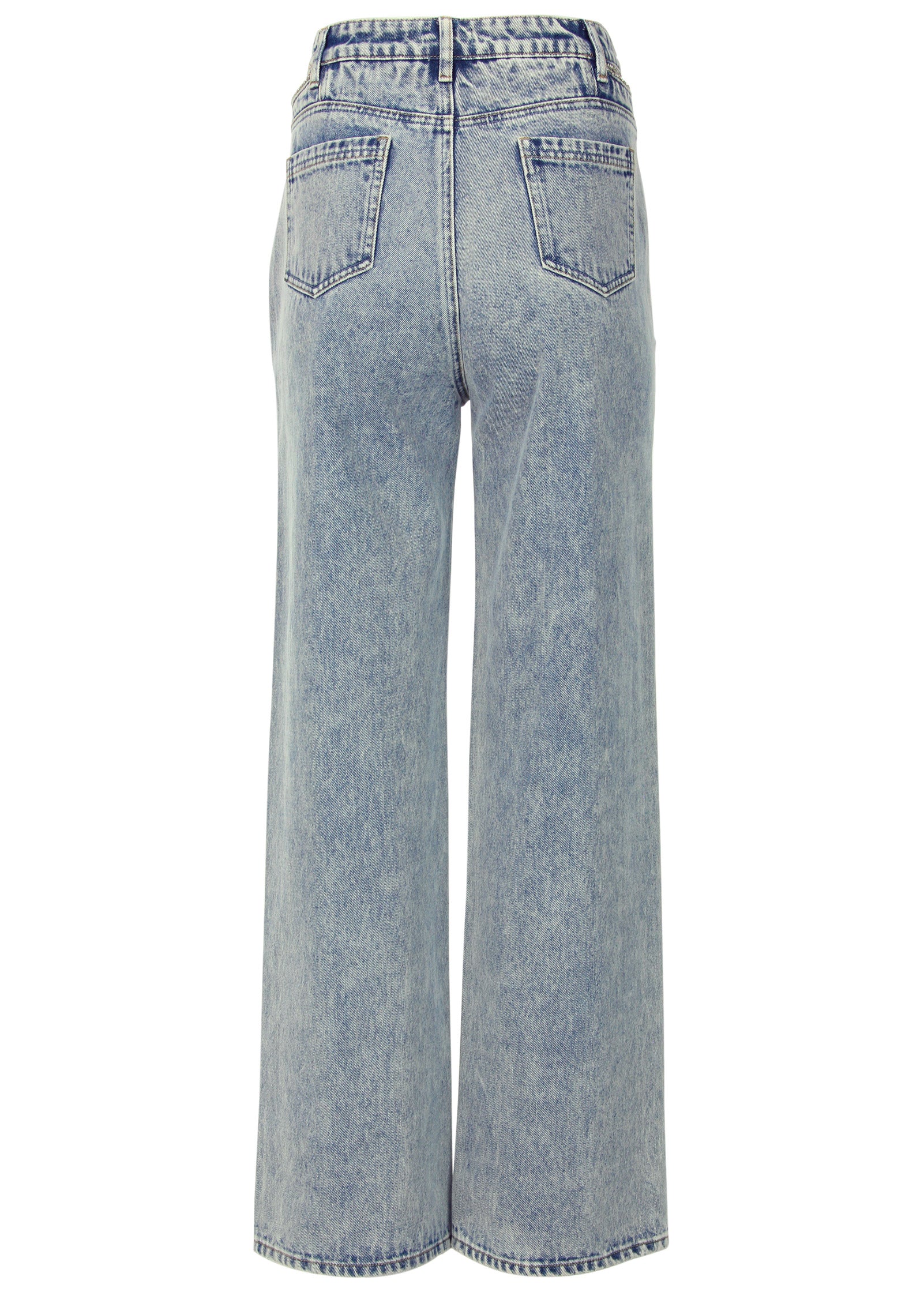 Rhinestone Cut Out Jeans - Acid Wash - Image 7