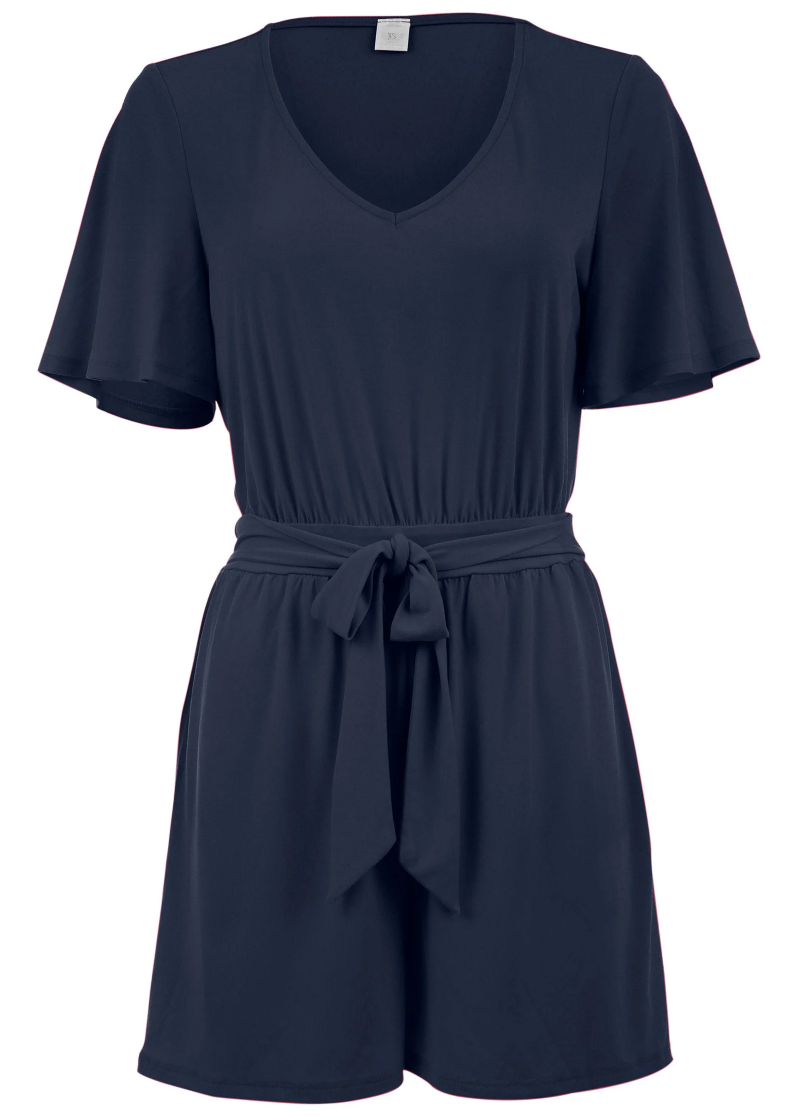 Tie Waist Romper - Navy - Image 4