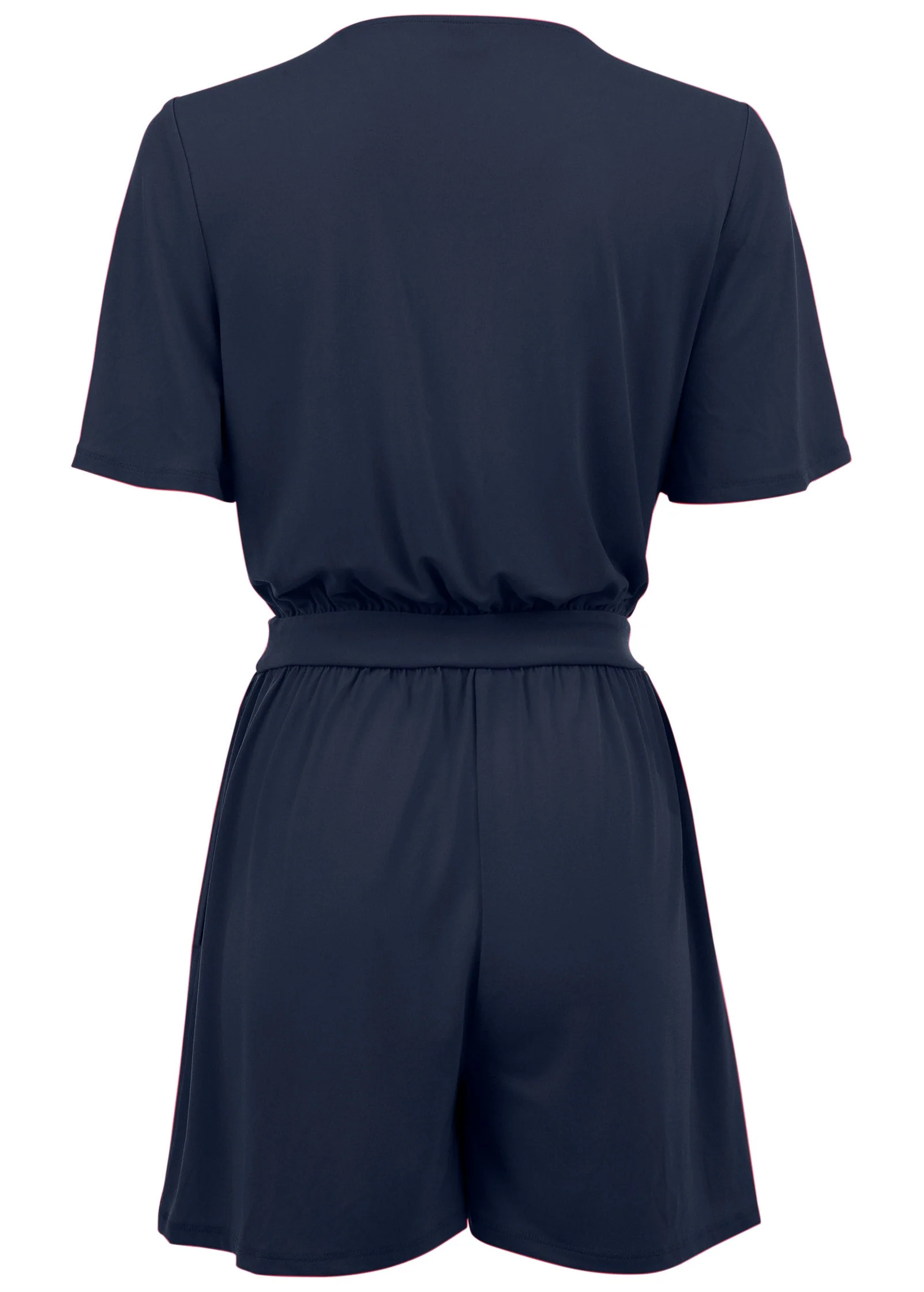 Tie Waist Romper - Navy - Image 5