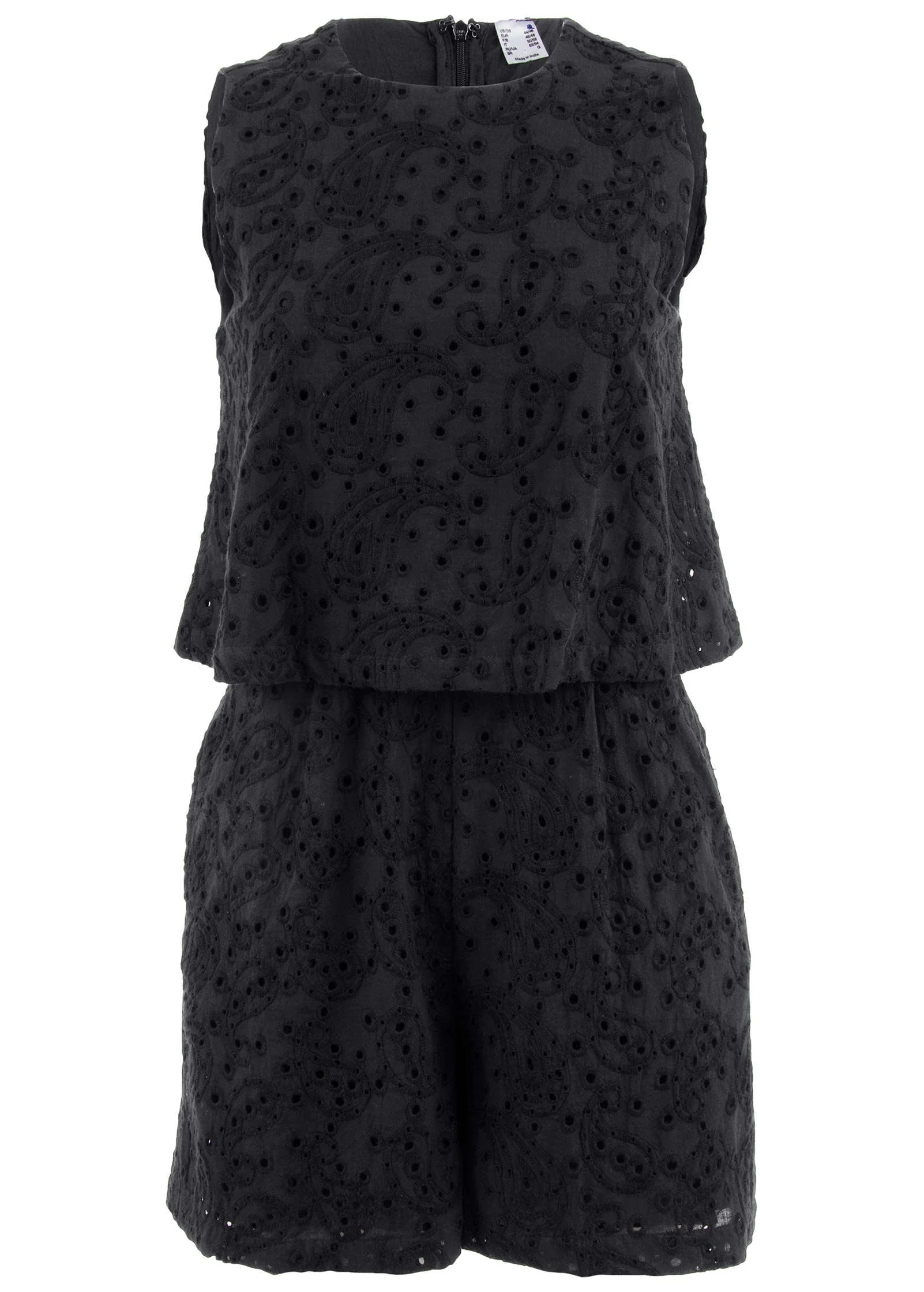 Paisley Eyelet Romper - Black - Image 4