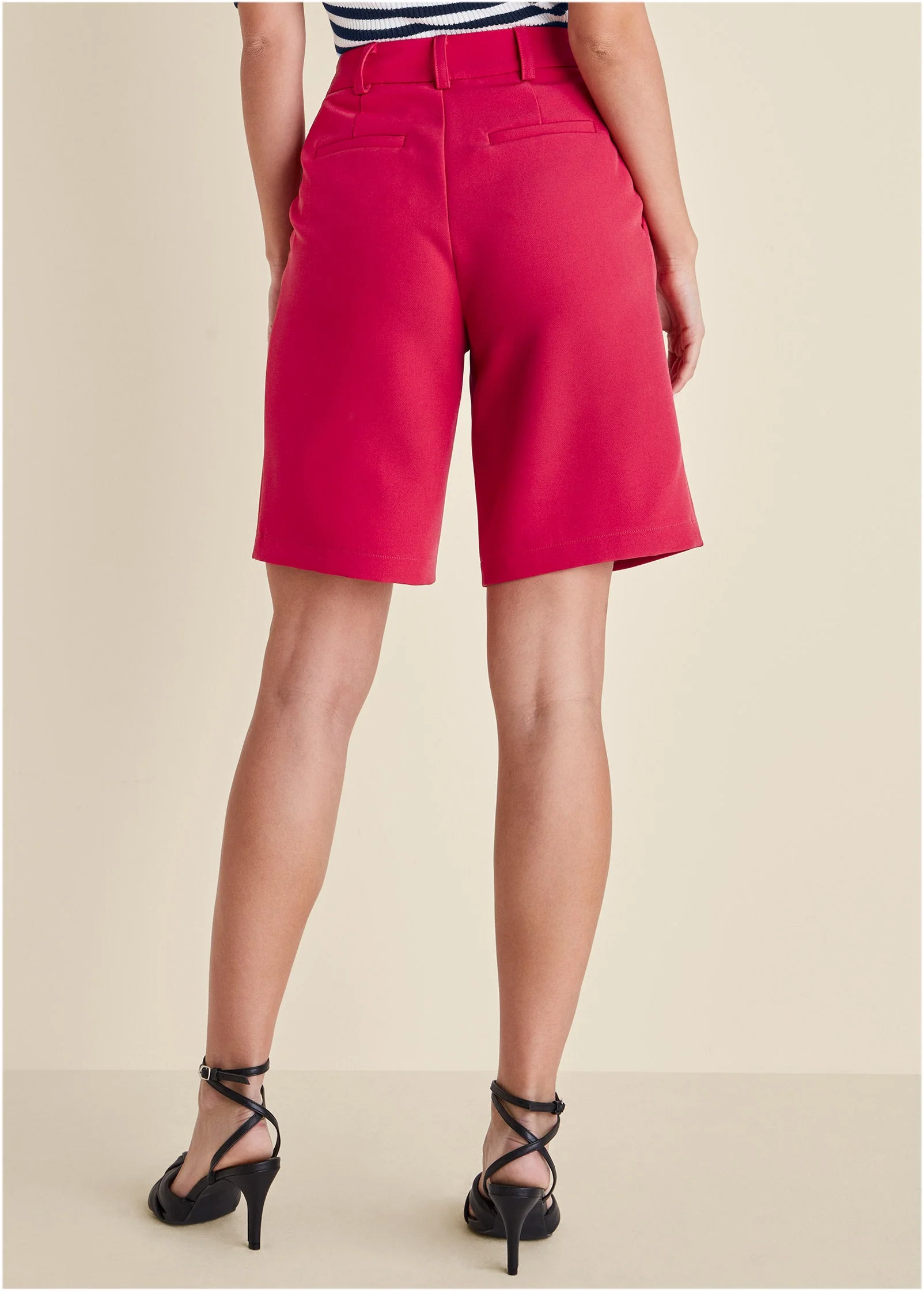 Bermuda Suit Shorts  - Dark Pink - Image 4