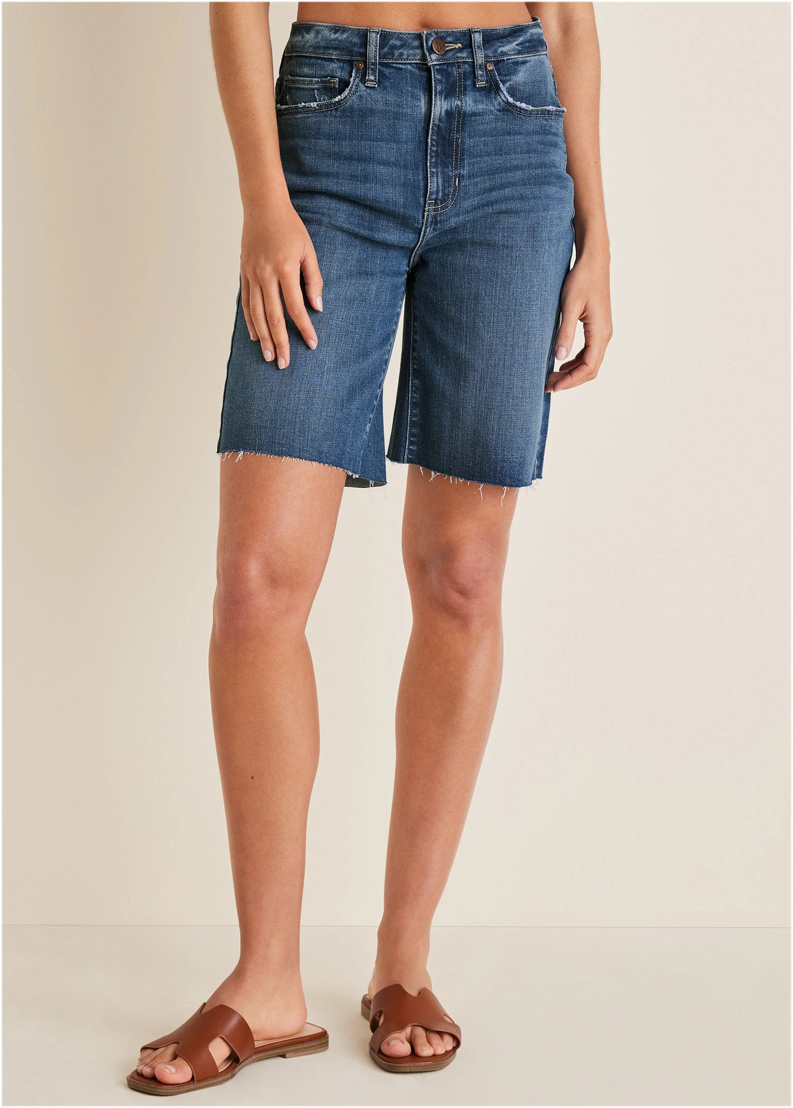 Brooke Denim Bermuda Shorts - Medium Wash - Image 2