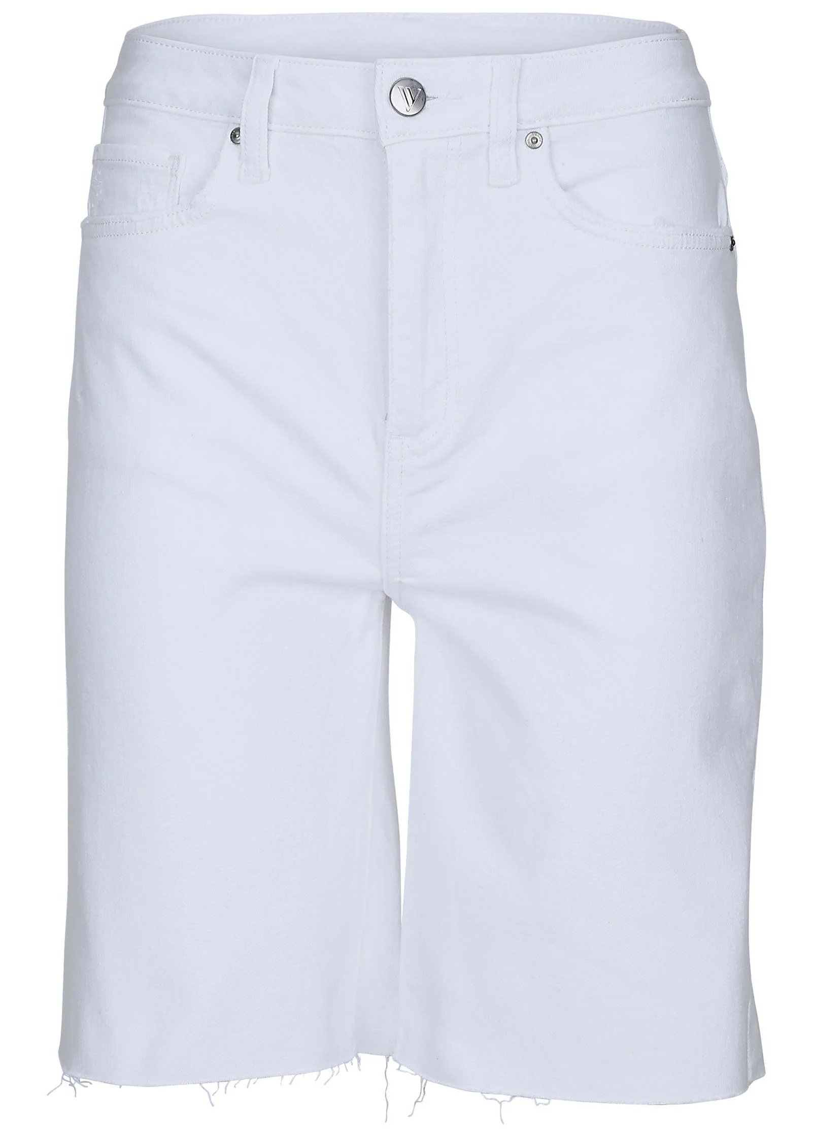 Brooke Denim Bermuda Shorts - White - Image 3