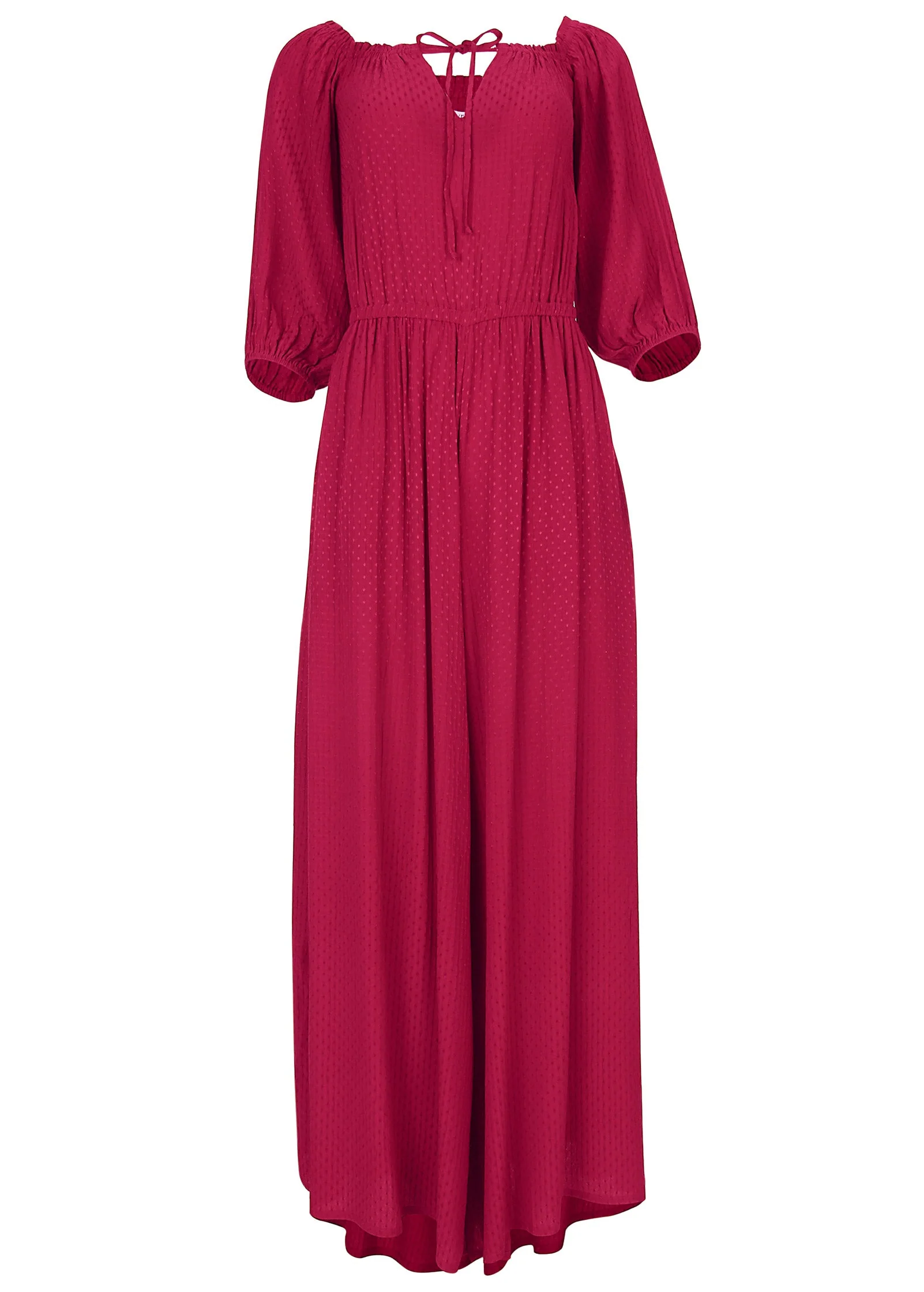 Off-The-Shoulder Jumpsuit - Persian Red - Image 4