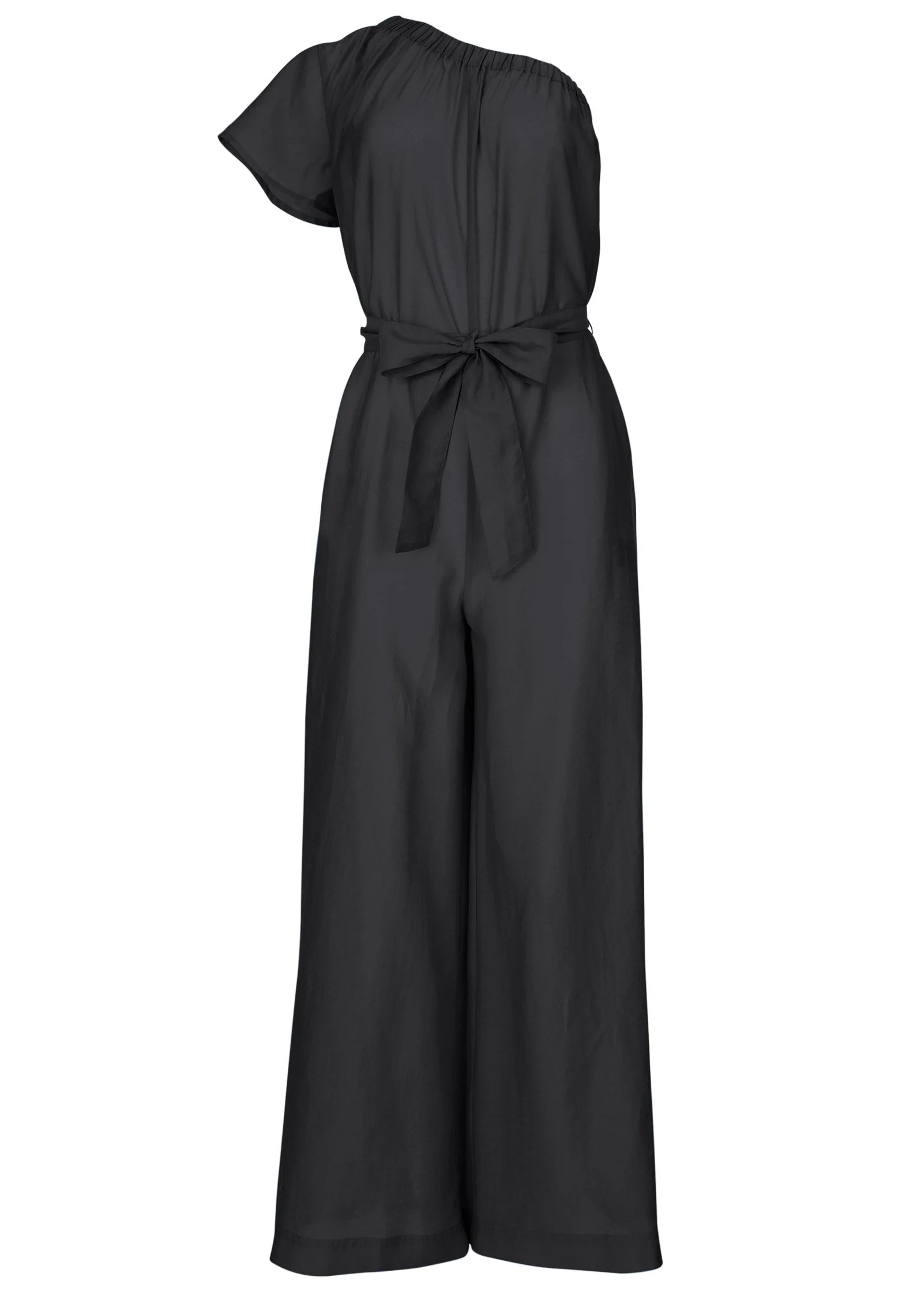 One Shoulder Jumpsuit - Black - Image 3