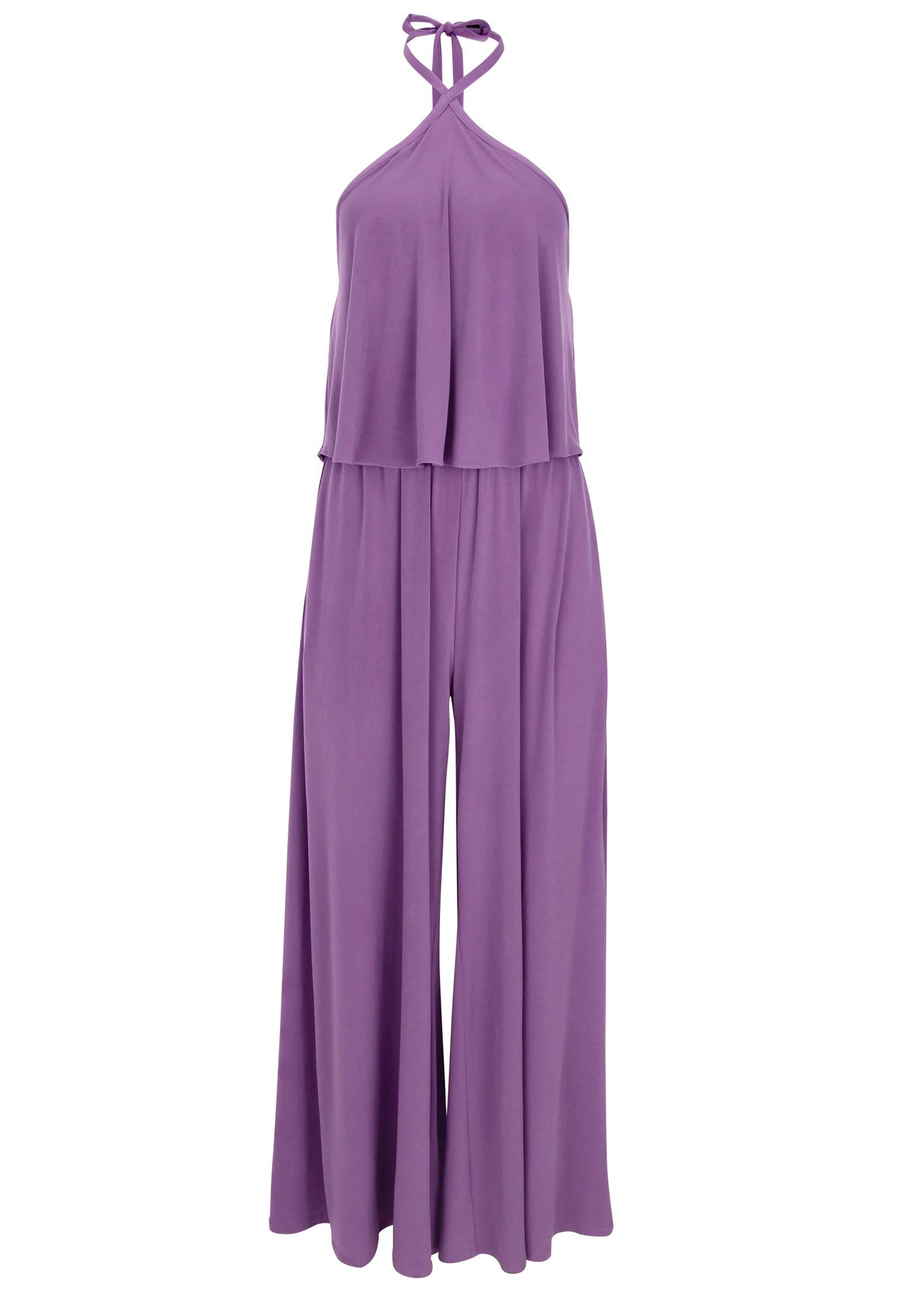 Cross Neck Jumpsuit - Purple - Image 3