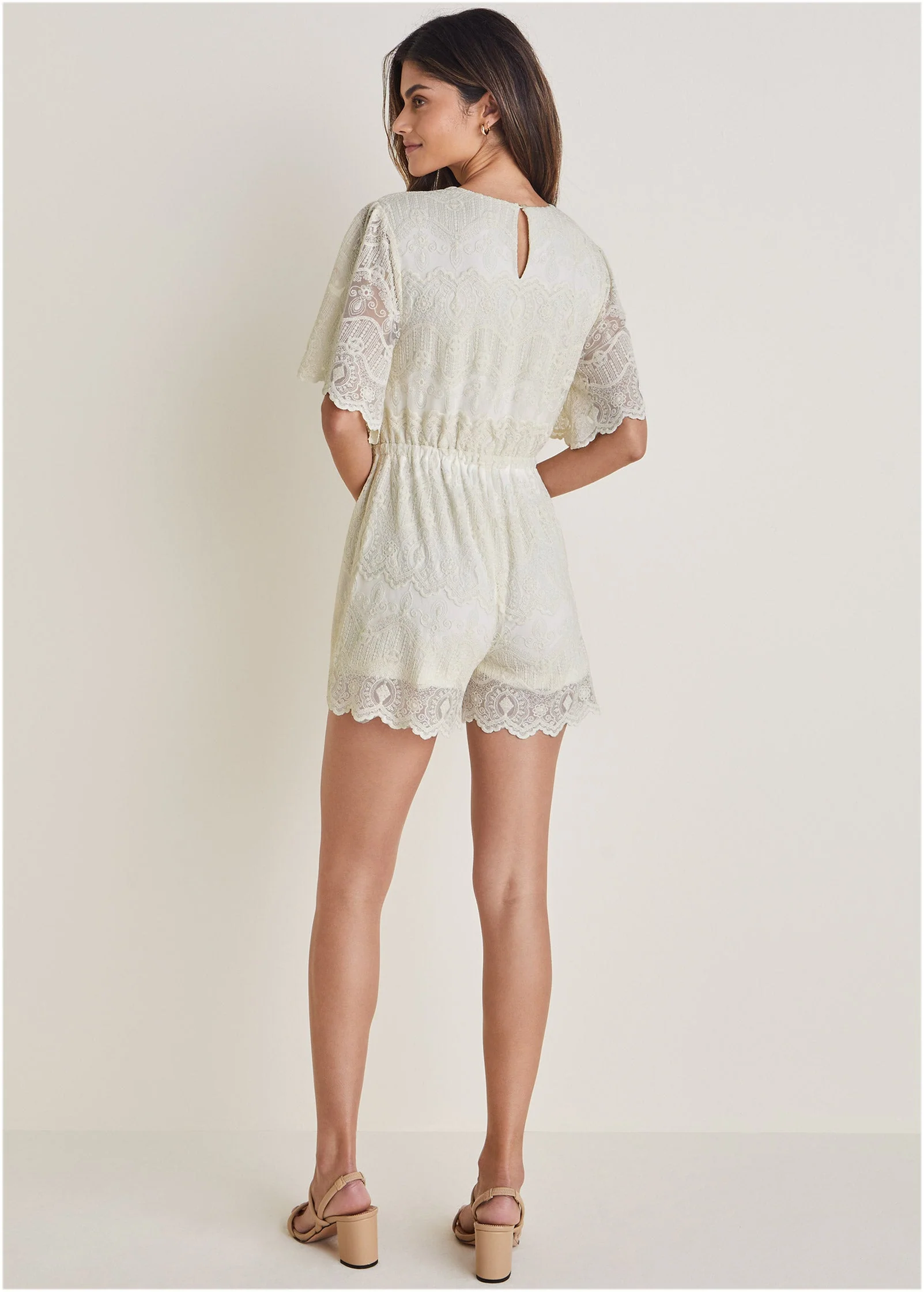 Lace Romper - Cream - Image 2