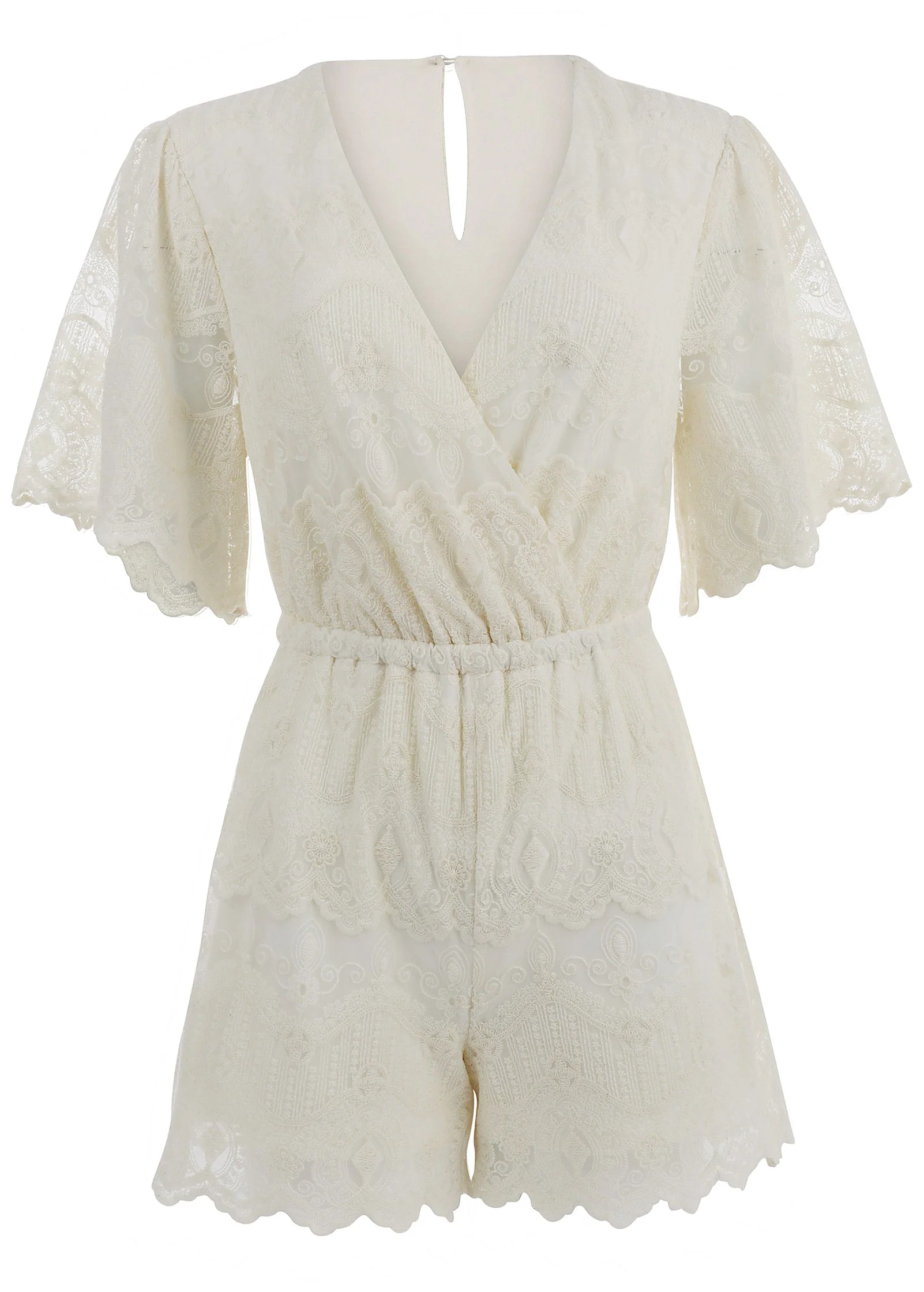Lace Romper - Cream - Image 3