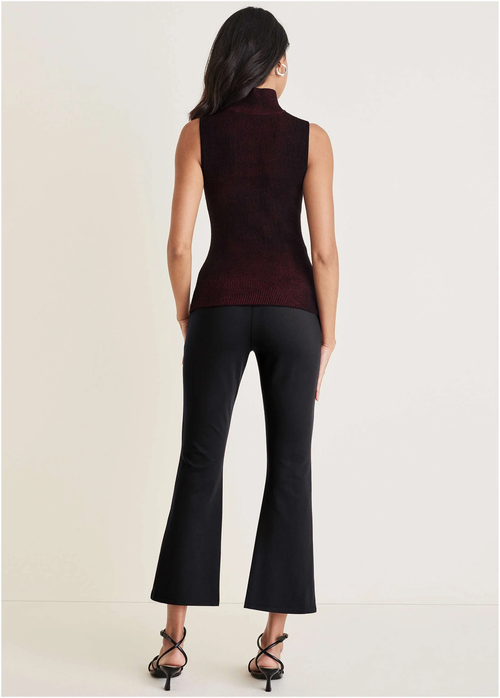 Smoothing Ponte Kick Flare Pants - Jet Black - Image 2