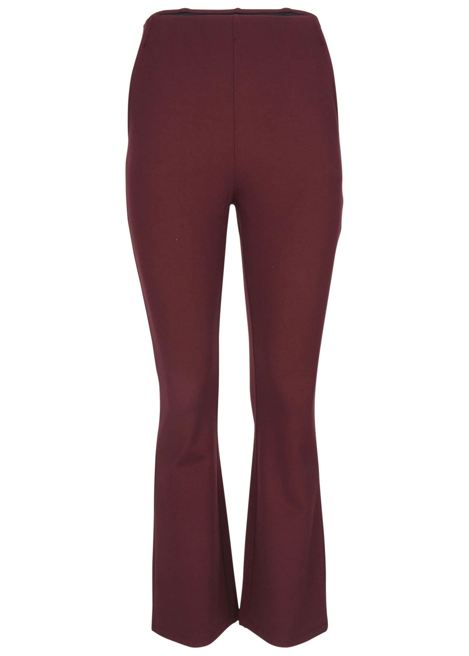 Smoothing Ponte Kick Flare Pants - Wine - Image 5