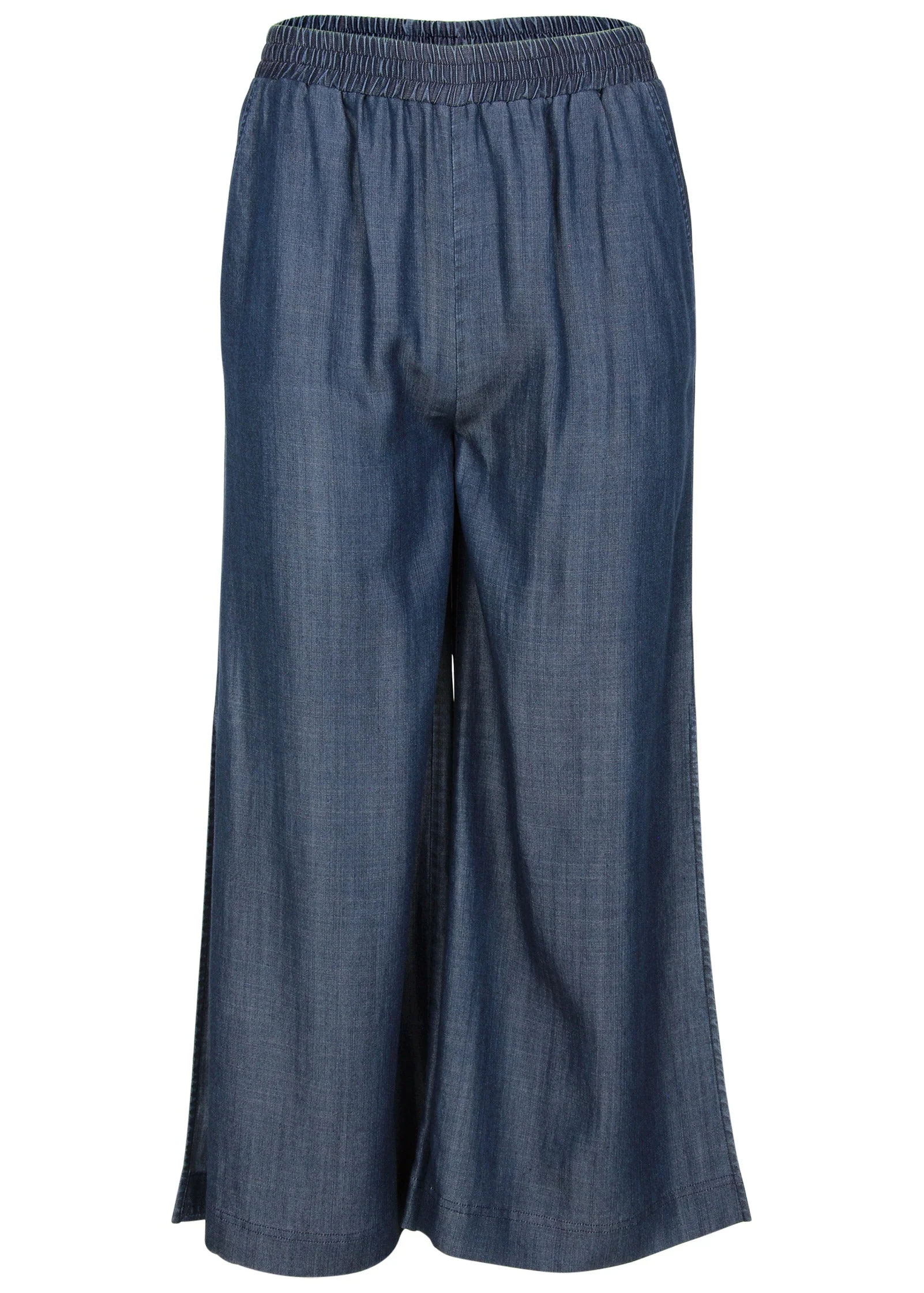 Chambray Cropped Pants - Dark Wash - Image 6