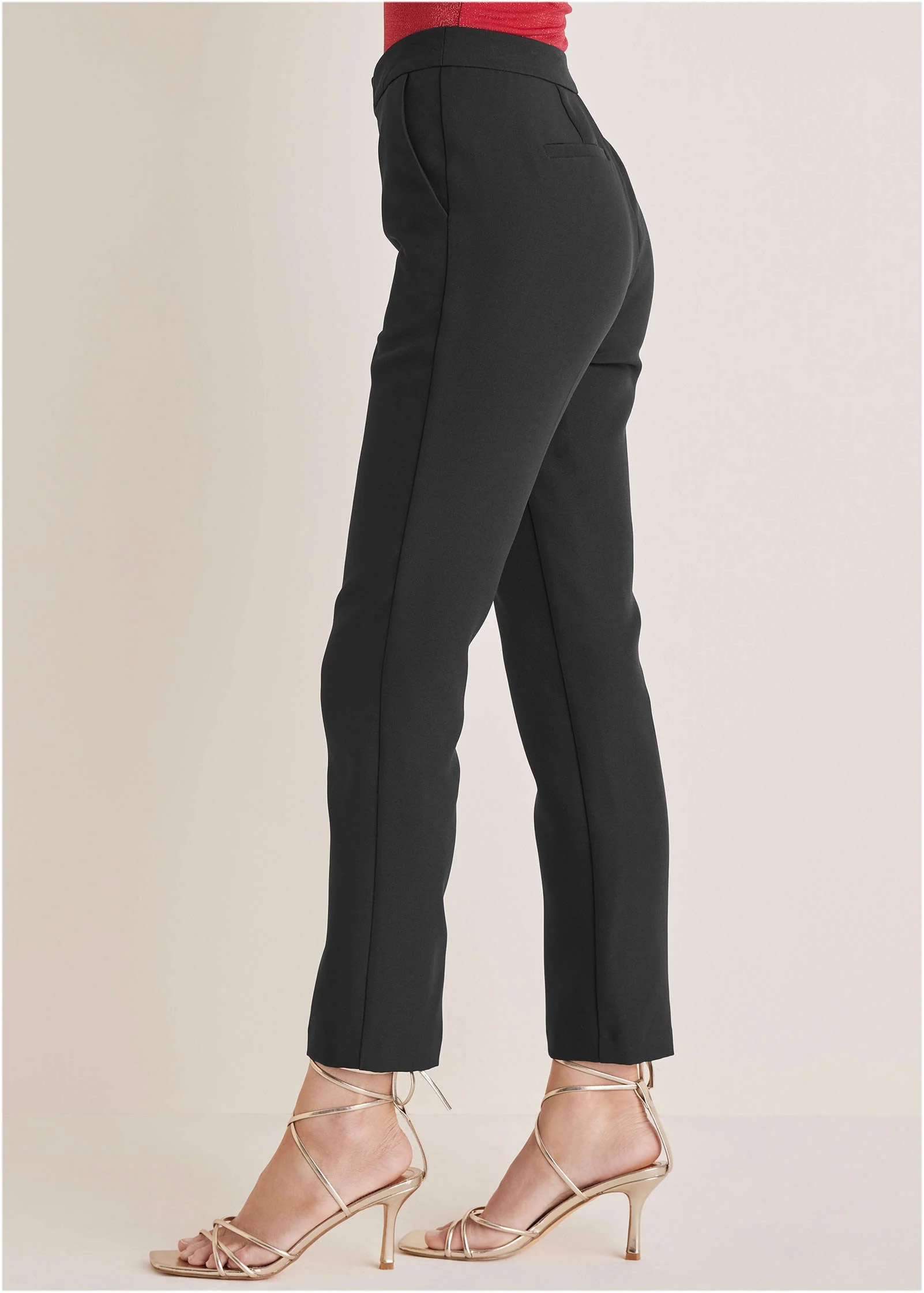 Straight Leg Suiting Pants - Jet Black - Image 5