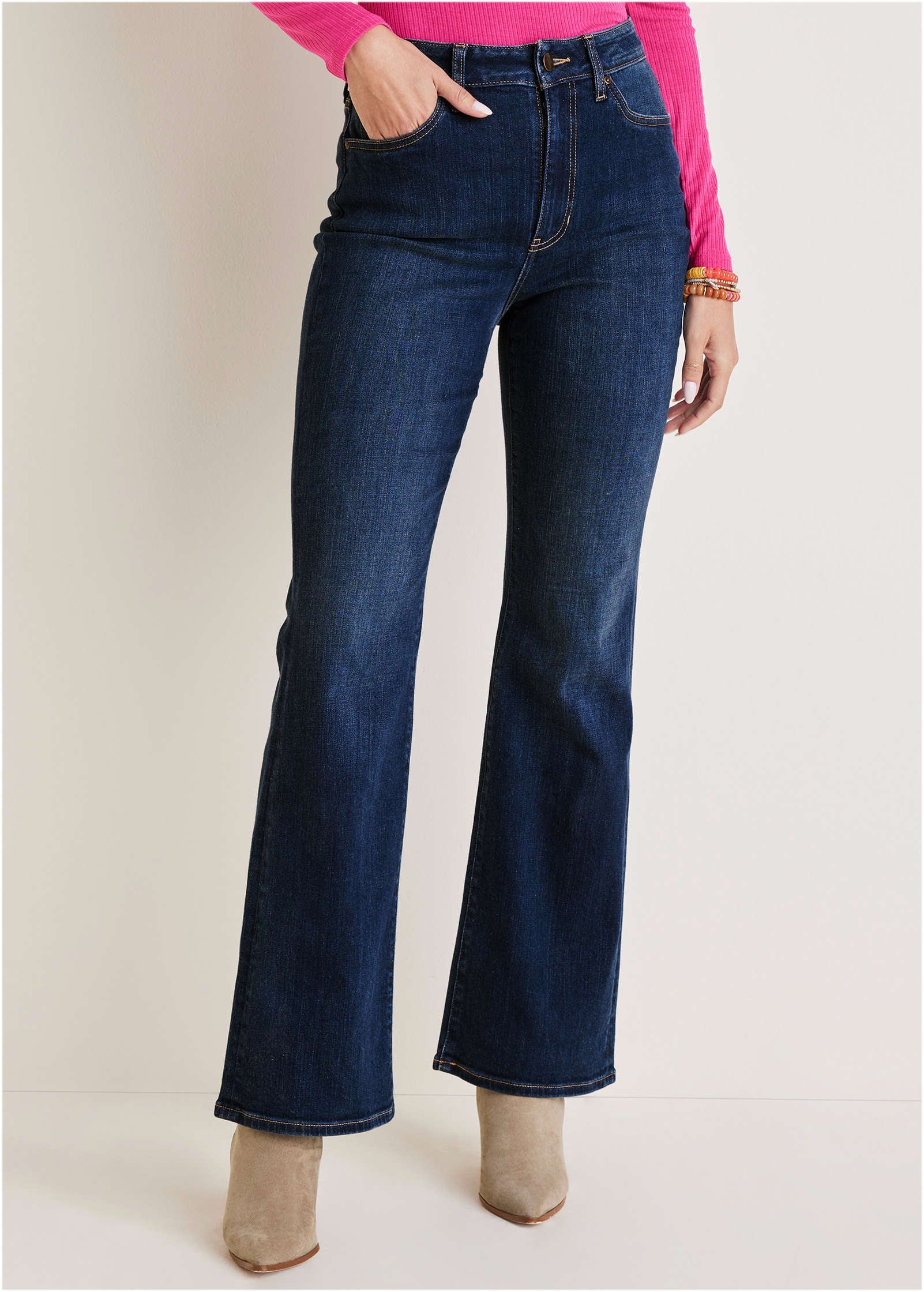 Penelope Modern Flare Jeans - Dark Wash - Image 3