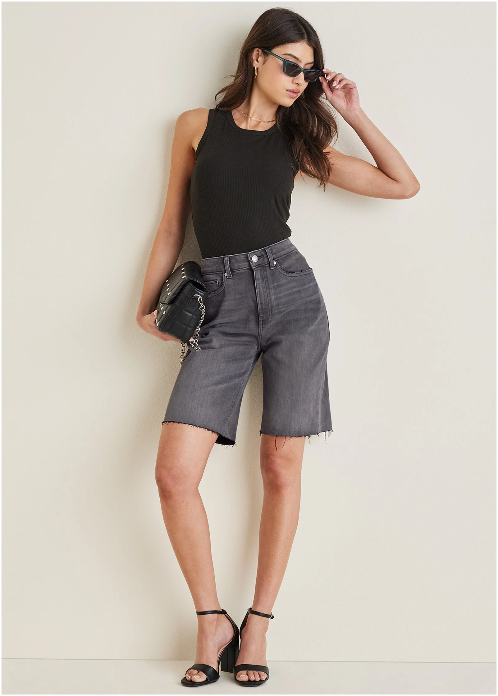 Denim Bermuda Shorts - Grey Wash