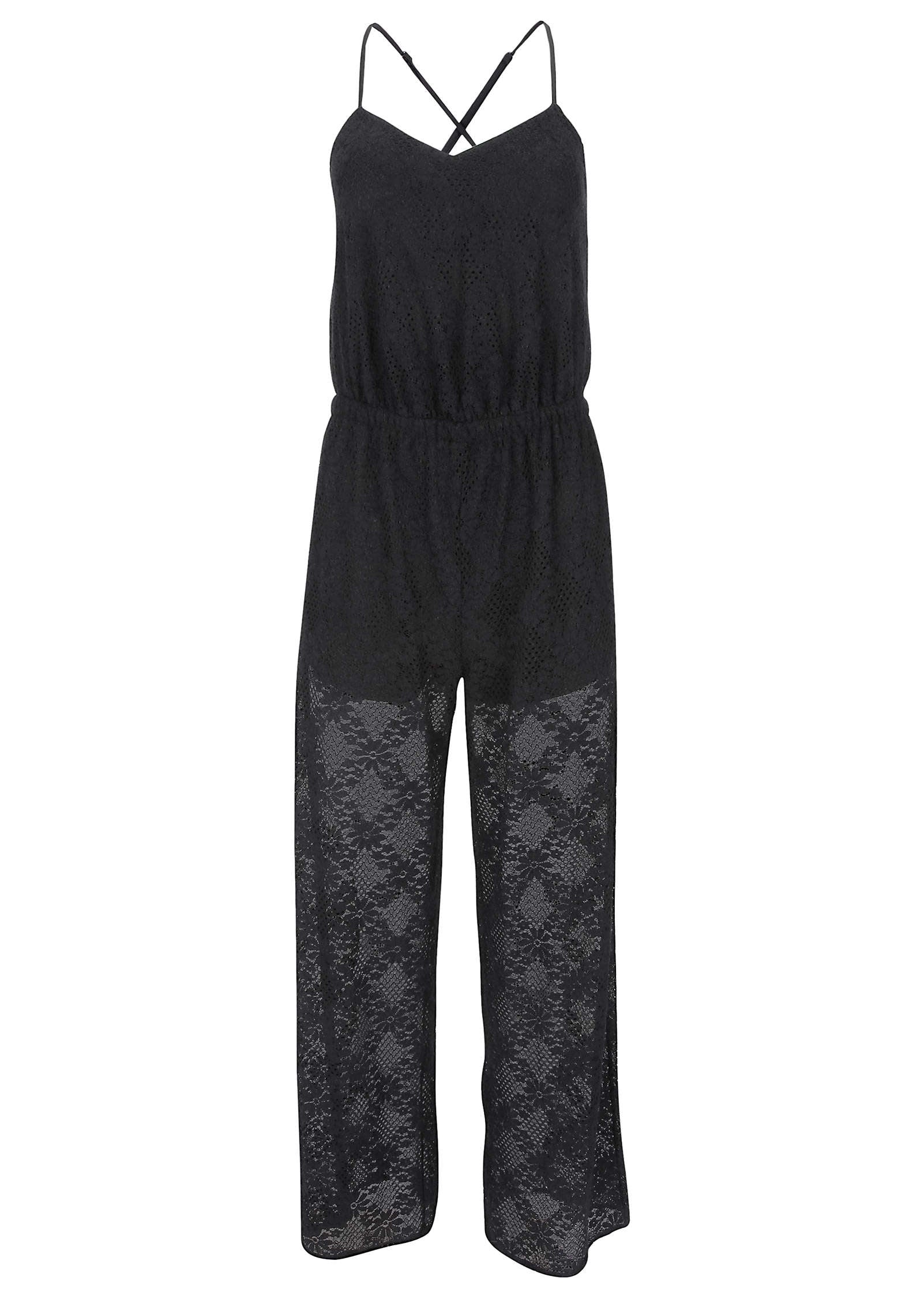 Lace Jumpsuit - Jet Black - Image 3