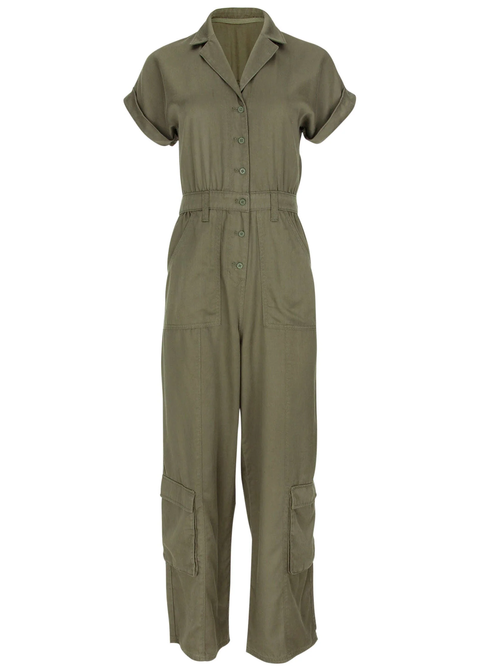 Cargo Utility Jumpsuit - Olive - Image 3