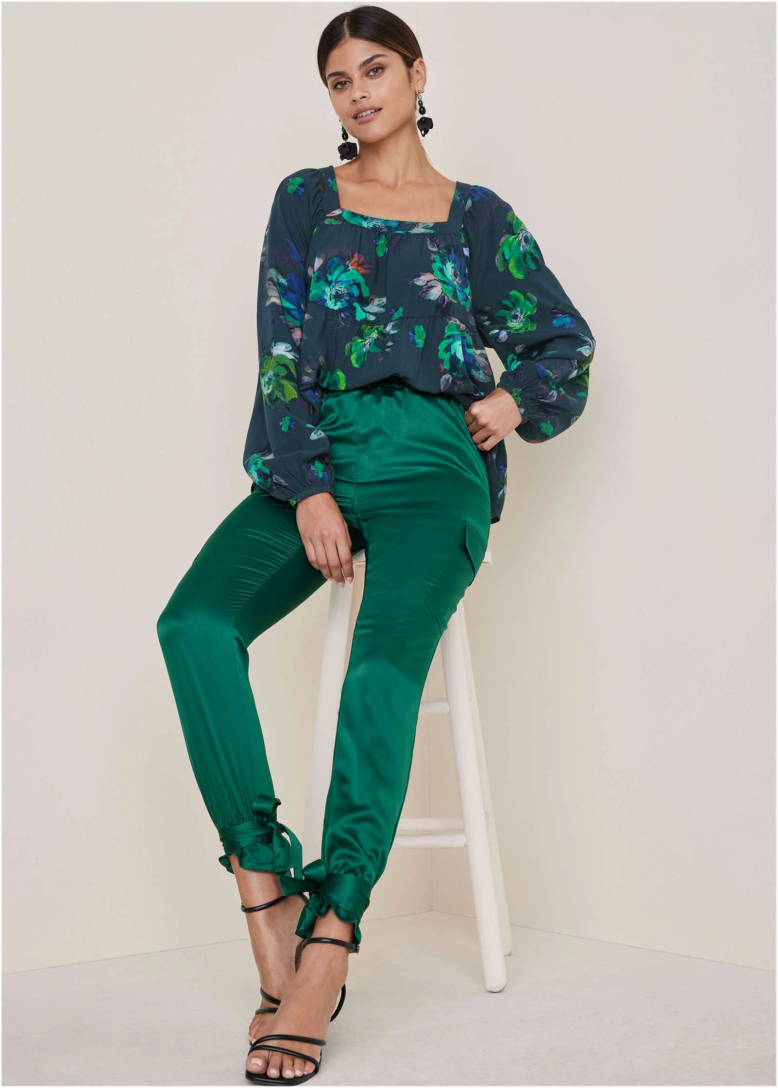 Satin Jogger Pants - Aventurine - Image 6