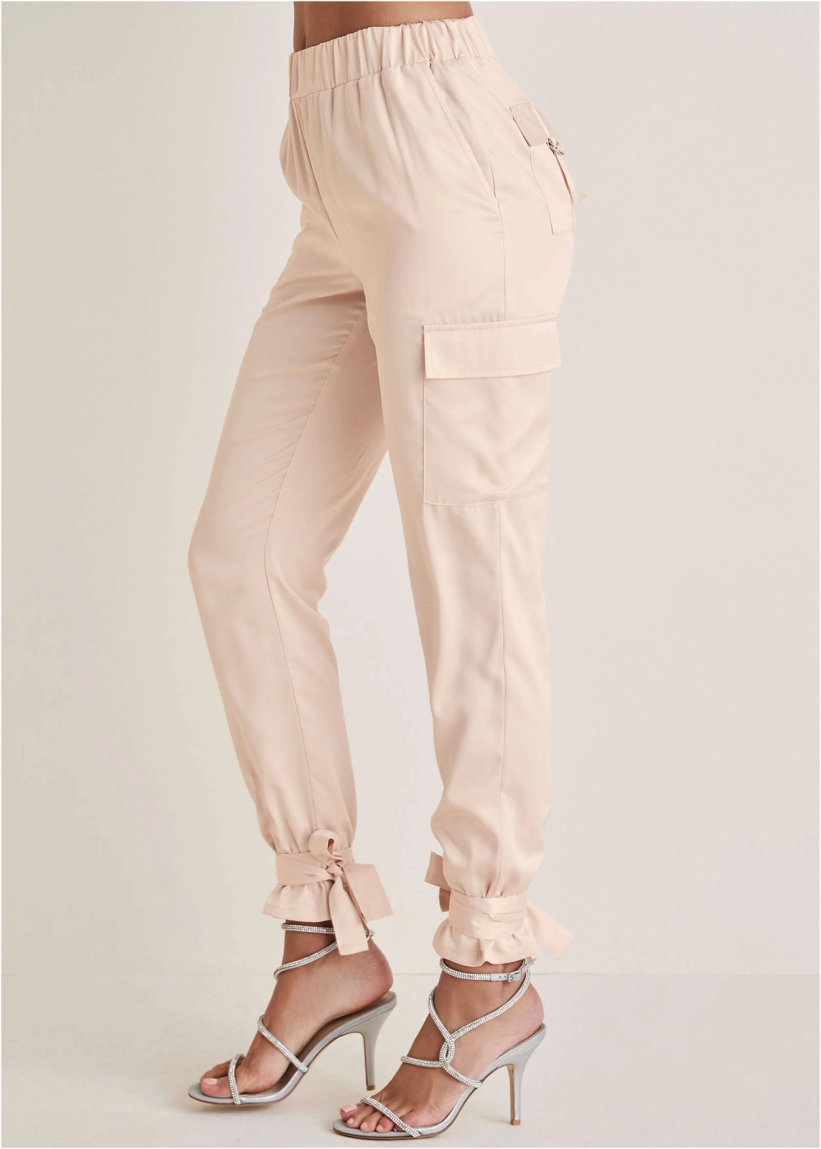 Satin Jogger Pants - Peach Dust - Image 4