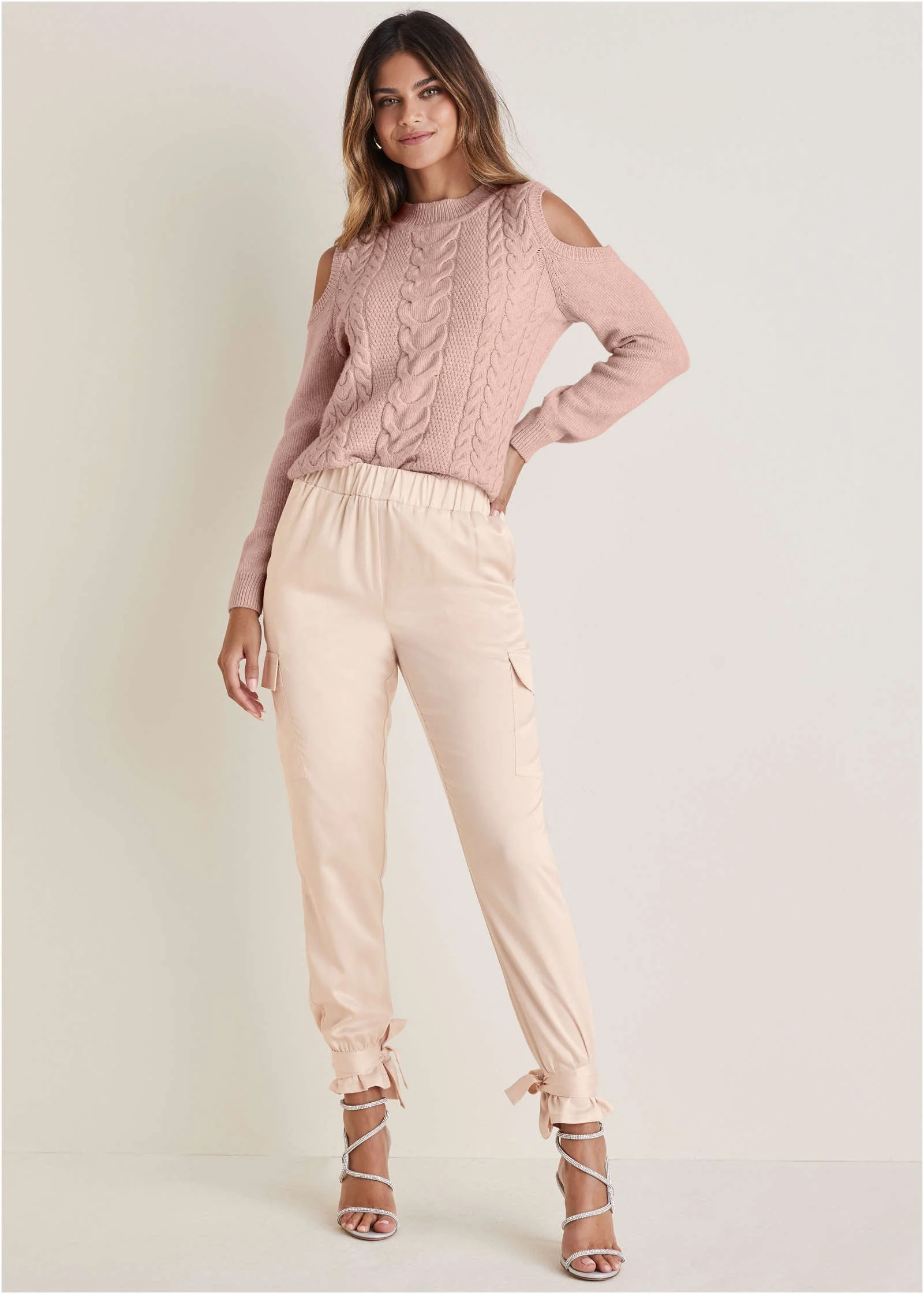 Satin Jogger Pants - Peach Dust - Image 5