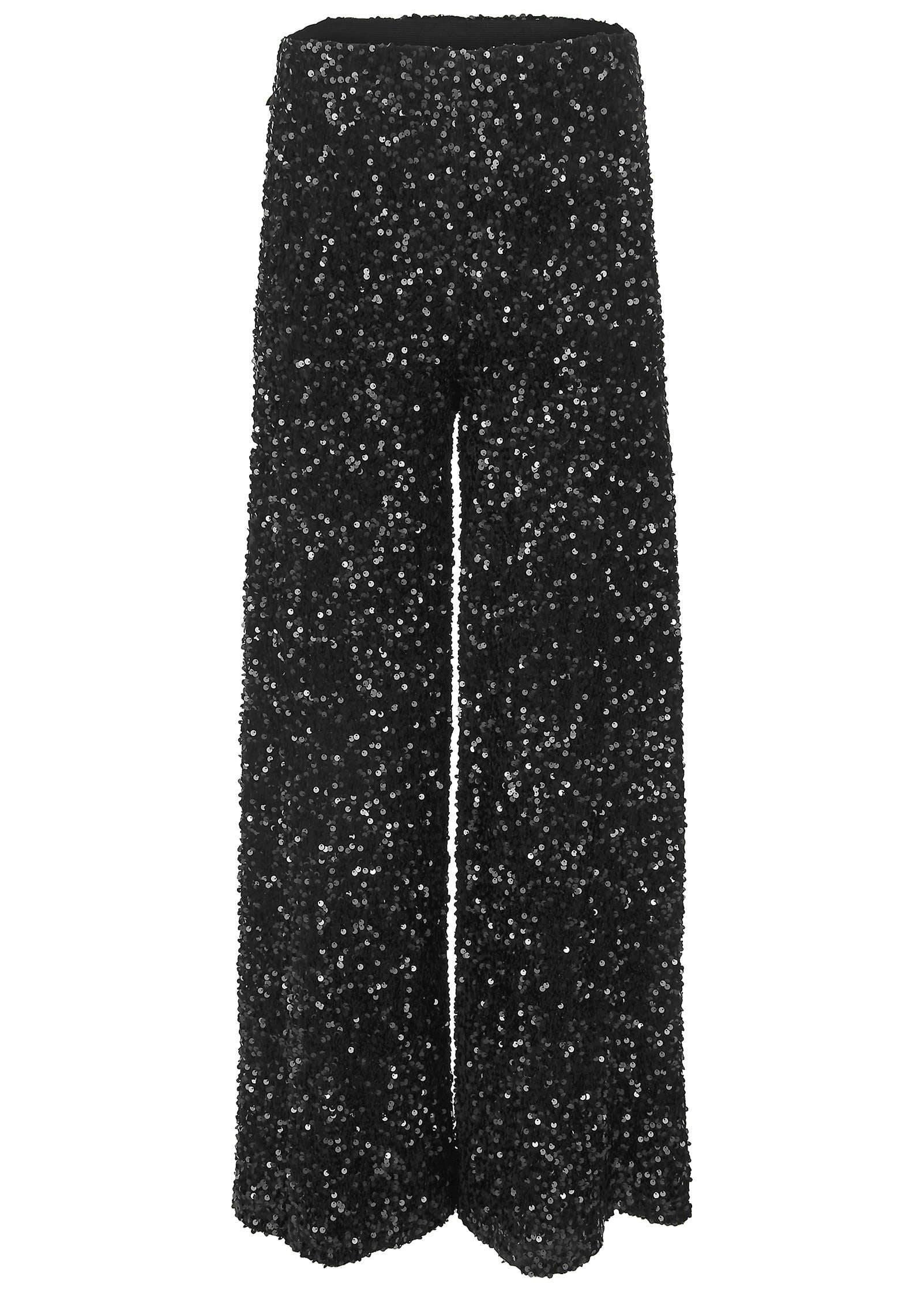 Sequin Velvet Pants - Jet Black - Image 5