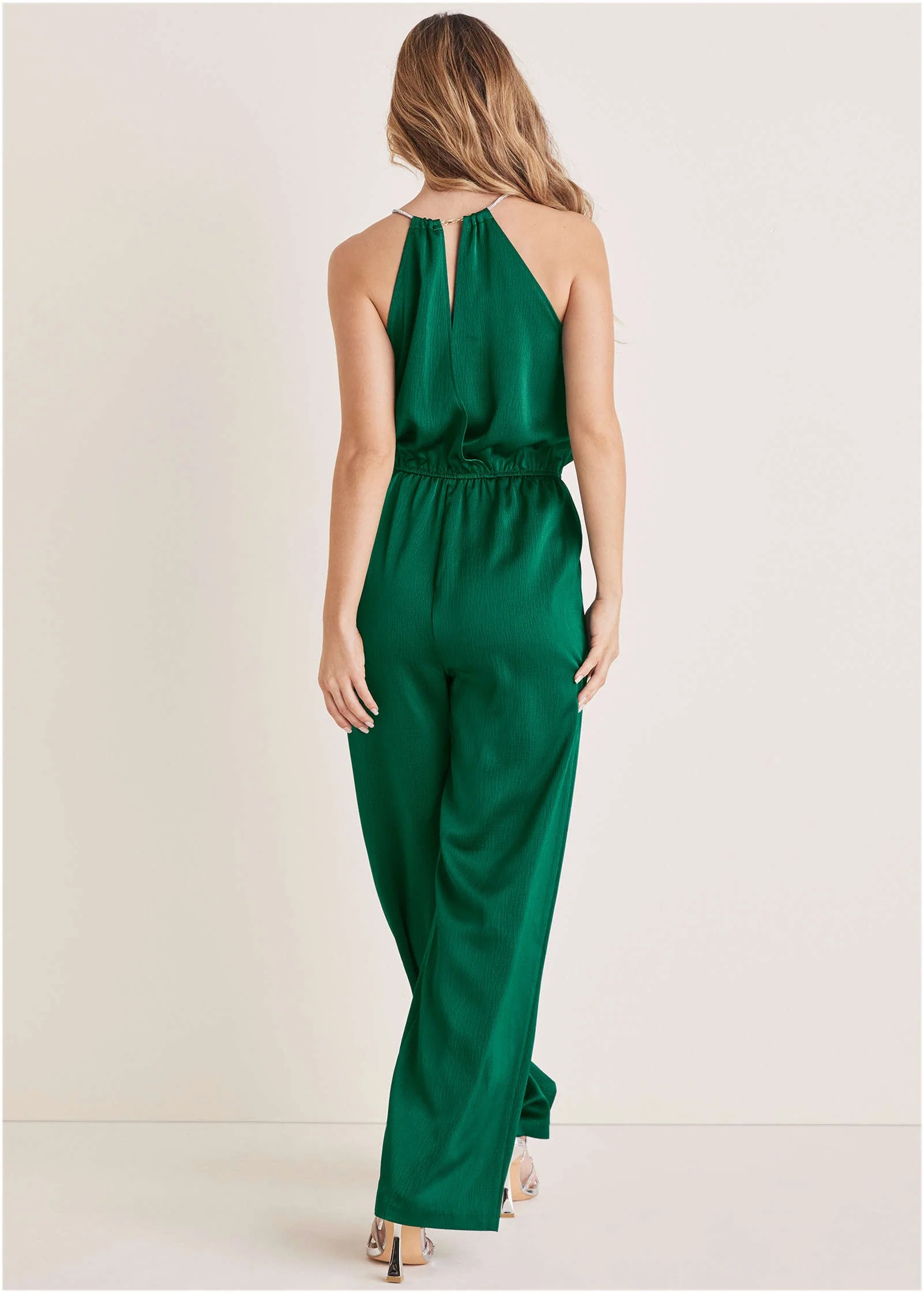 Hammered Satin Jumpsuit - Aventurine - Image 2