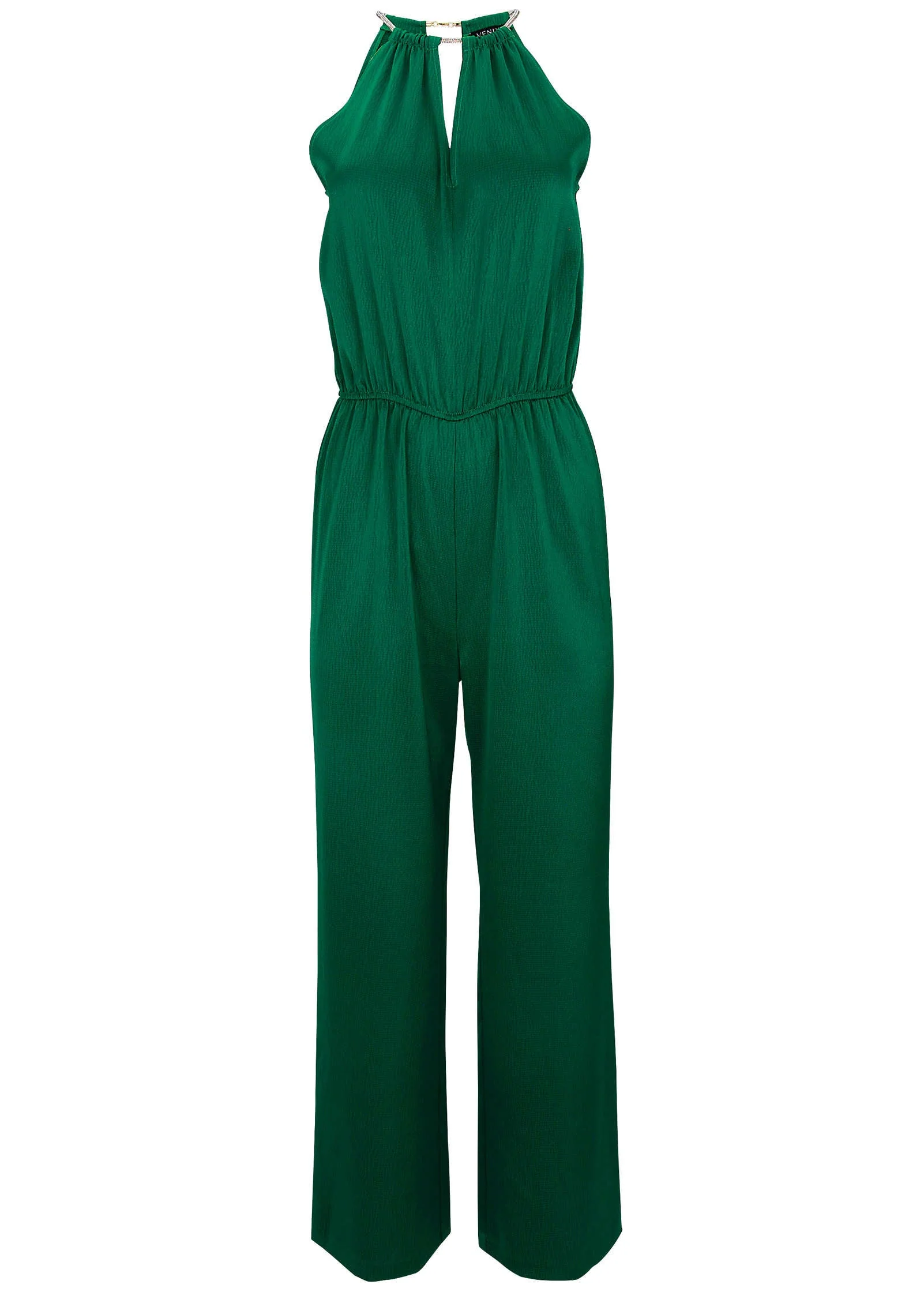 Hammered Satin Jumpsuit - Aventurine - Image 3