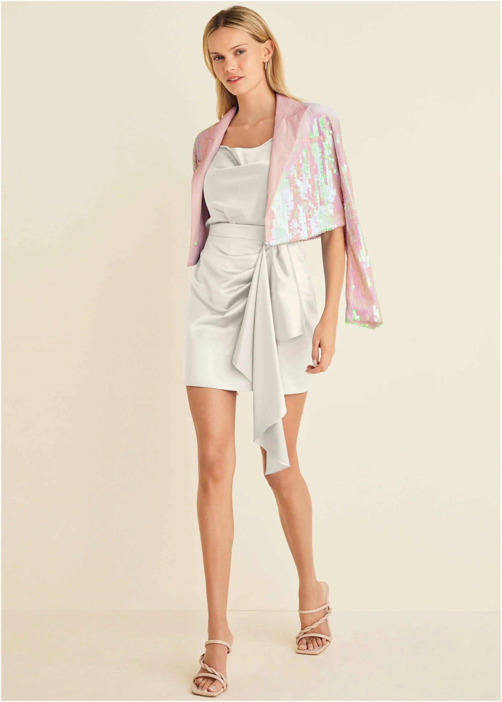 Ruffle Detail Mini Skirt - Off White - Image 7