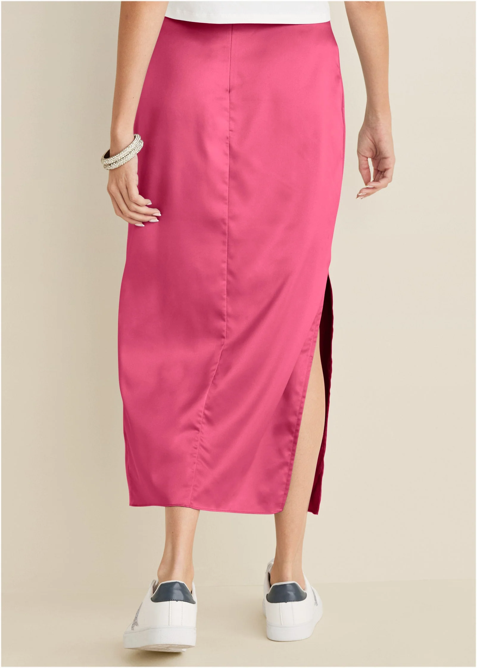 Midi Slip Skirt - Hot Pink - Image 2