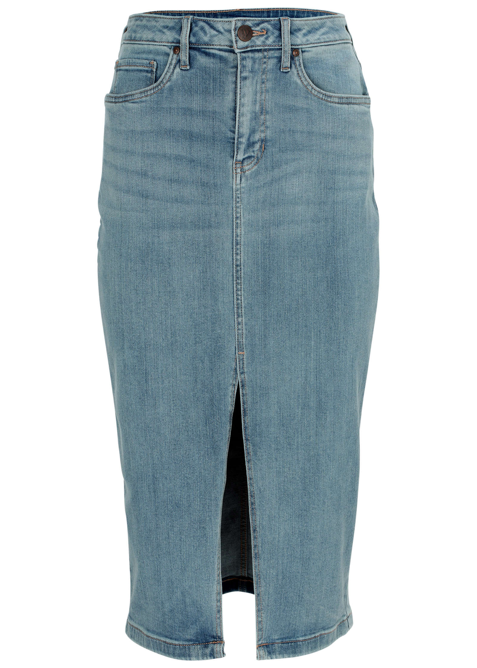 Denim Midi Skirt - Light Wash - Image 5