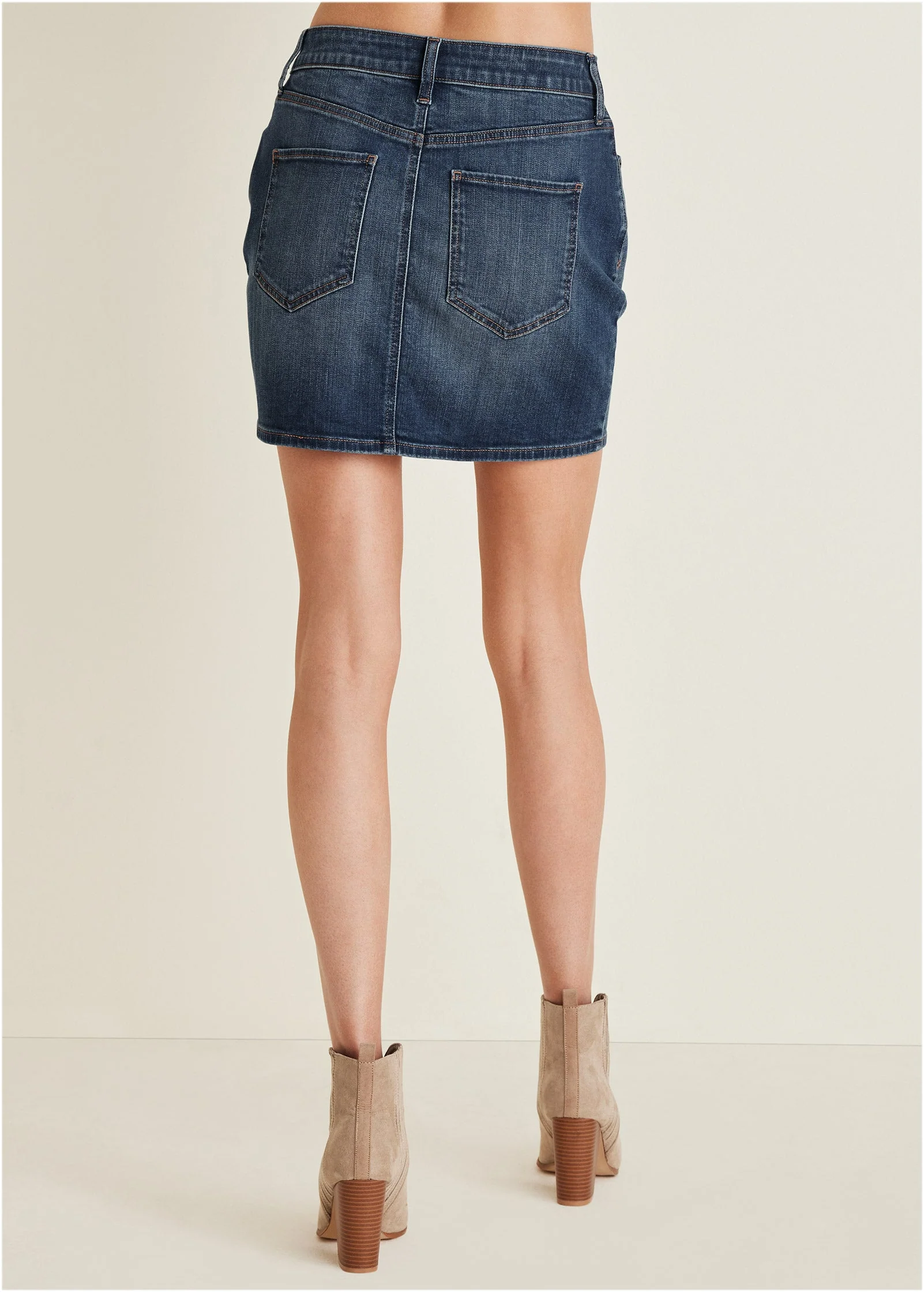 Denim Mini Skirt - Medium Wash - Image 3