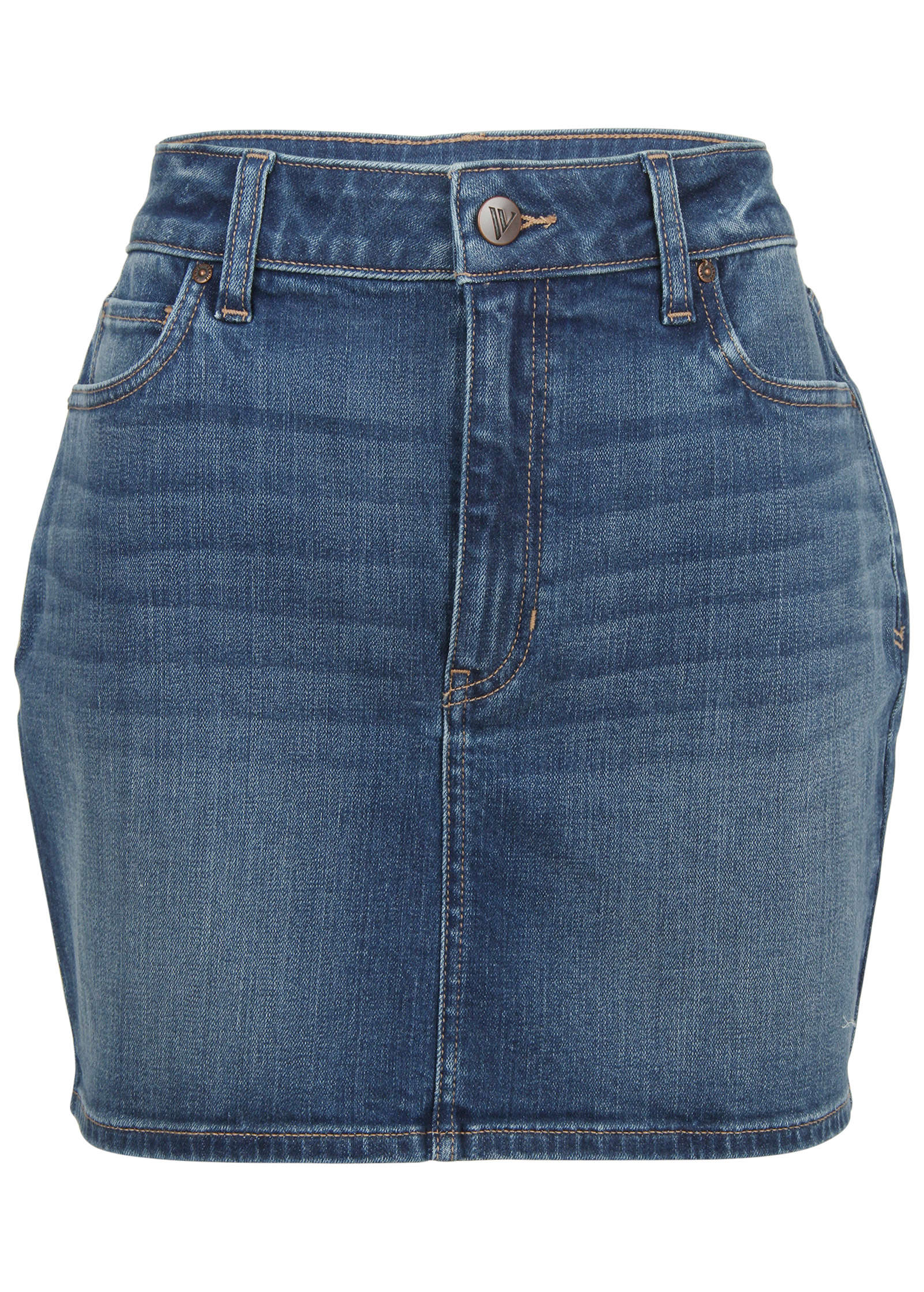 Denim Mini Skirt - Medium Wash - Image 5