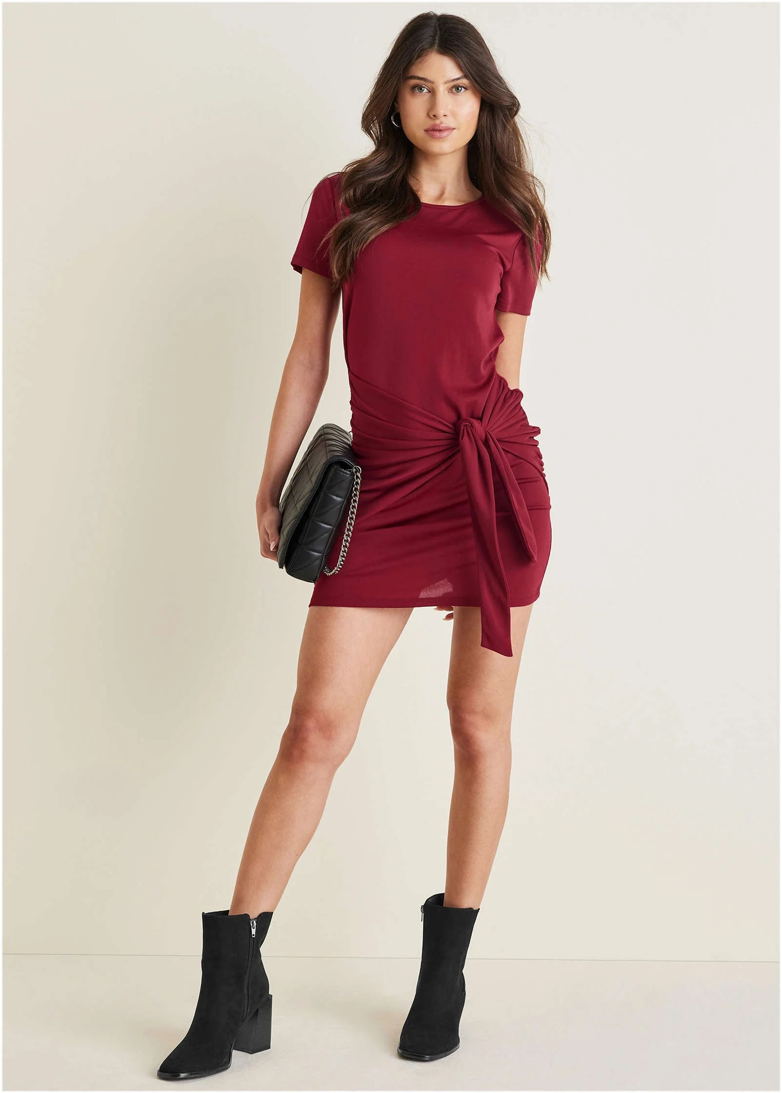 Square Toe Booties - Jet Black - Image 5
