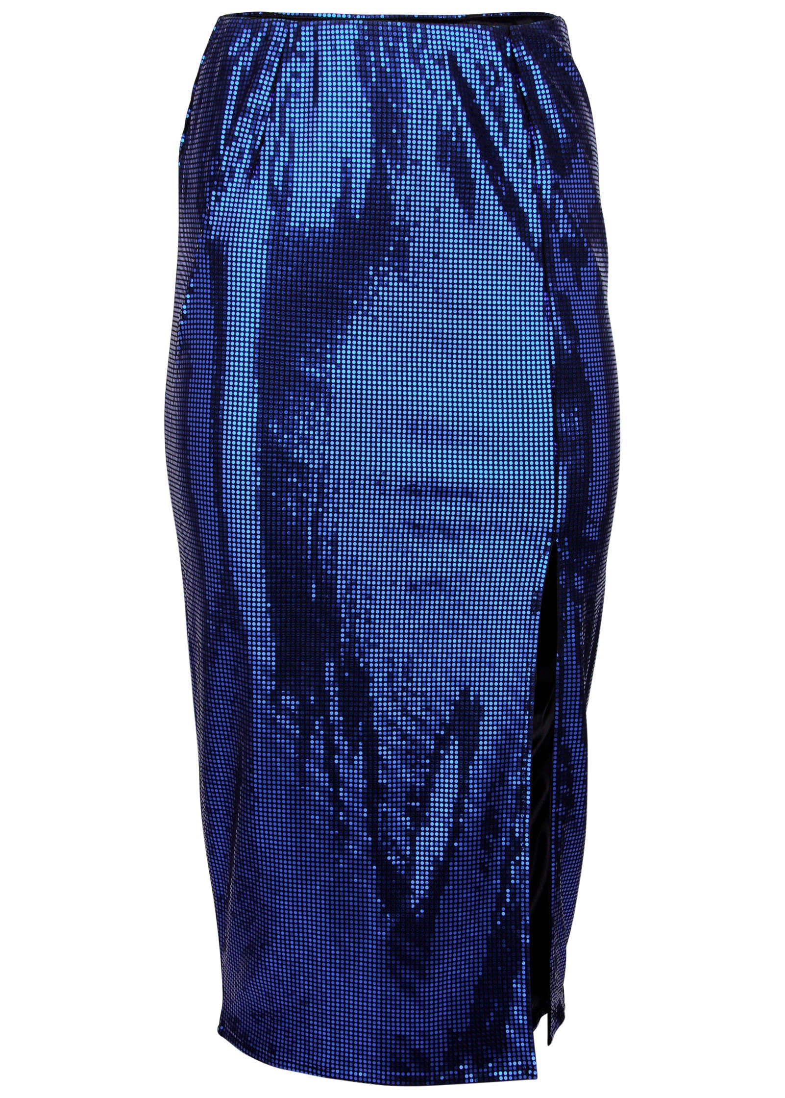 Sequin Midi Skirt - Blue & Black - Image 6