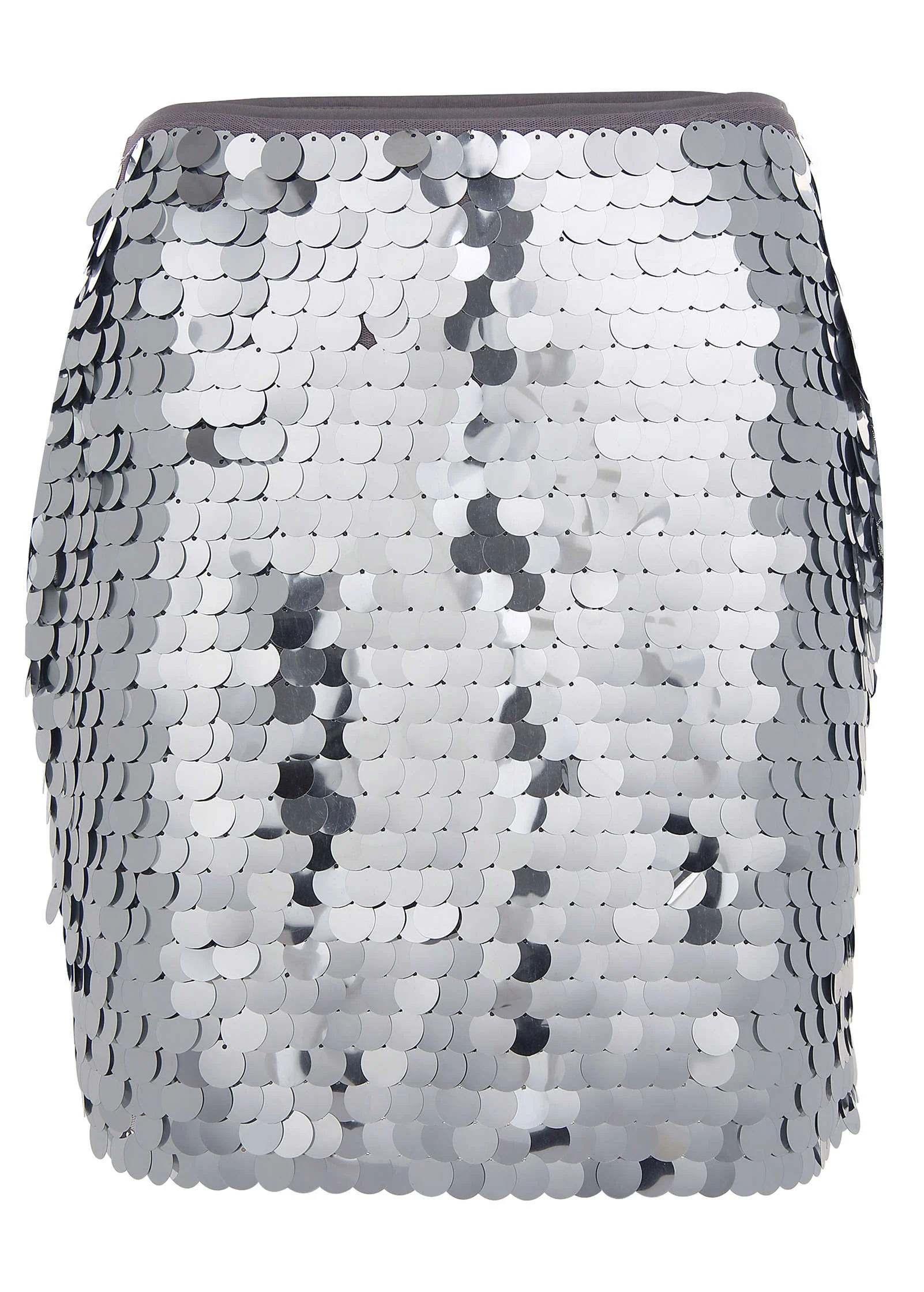 Mirror Ball Mini Skirt - Mirrored Mesh Sequins - Image 4