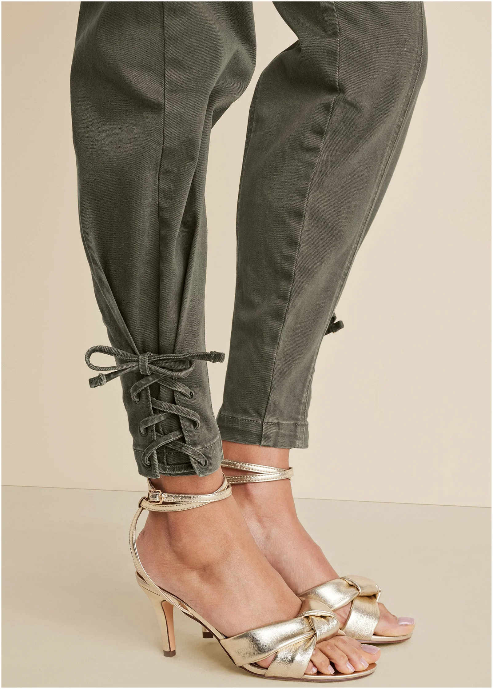 Knot Strap Heel - Gold - Image 5