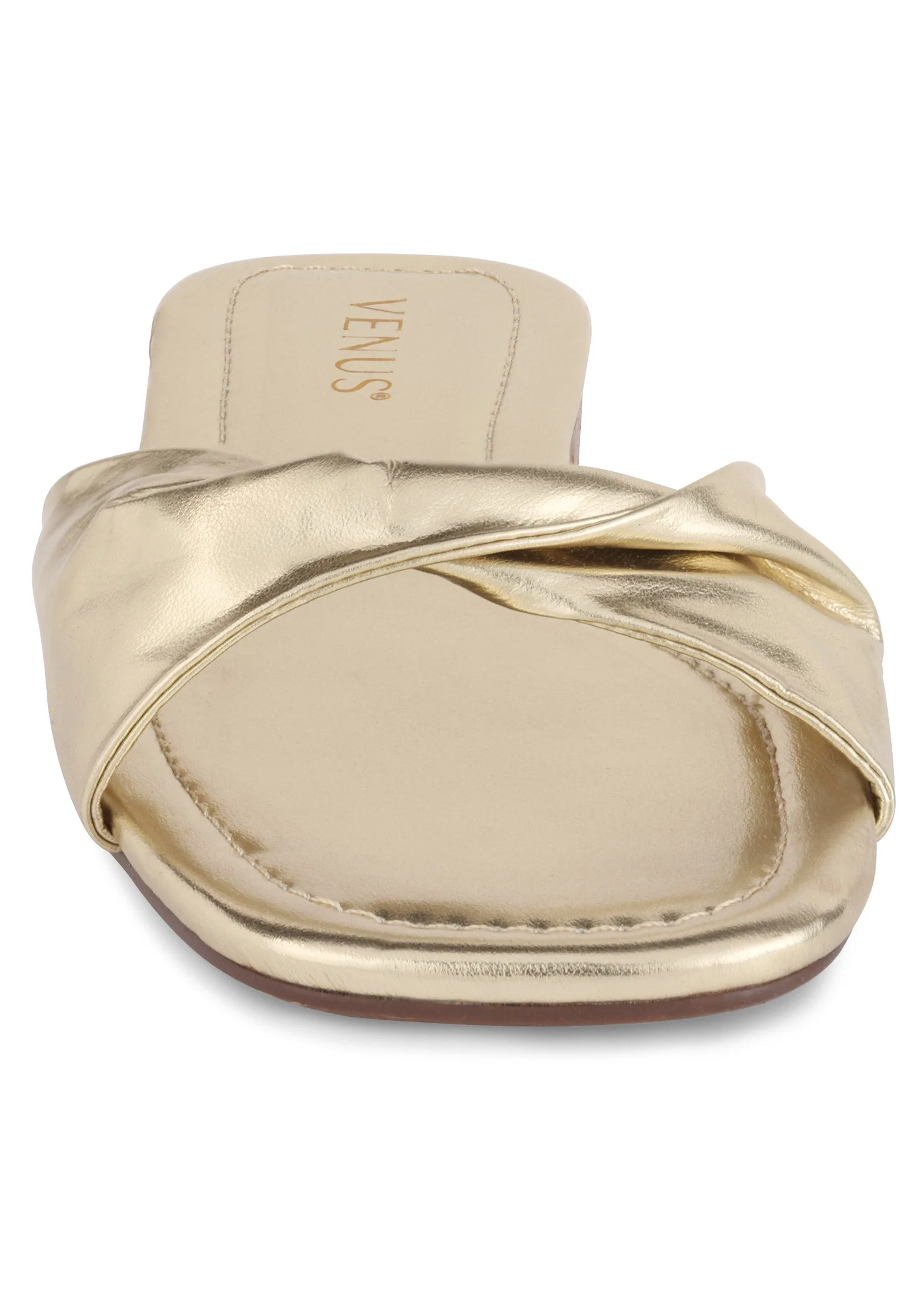 Twist Flat Sandal - Gold - Image 3