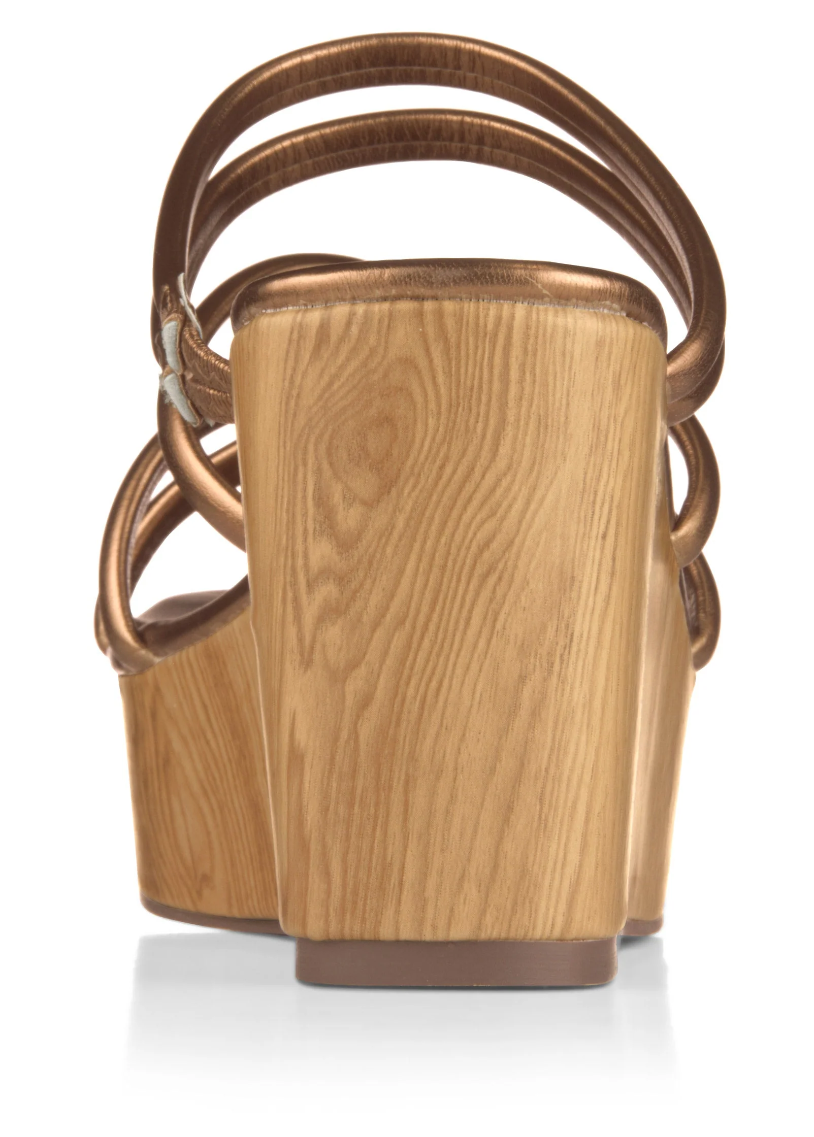 Metallic Crisscross Wedges - Bronze - Image 4
