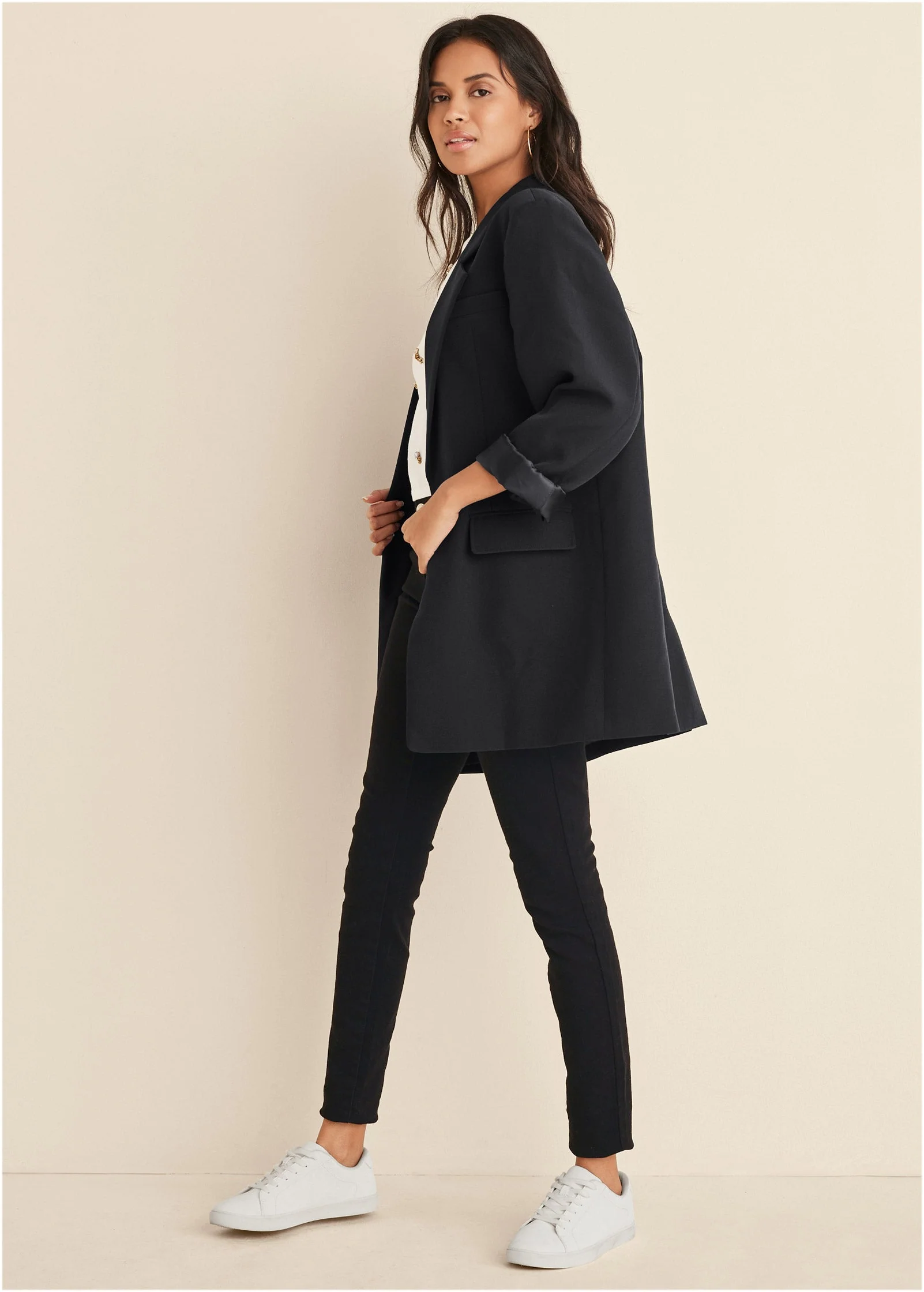 Oversized Blazer - Jet Black - Image 7