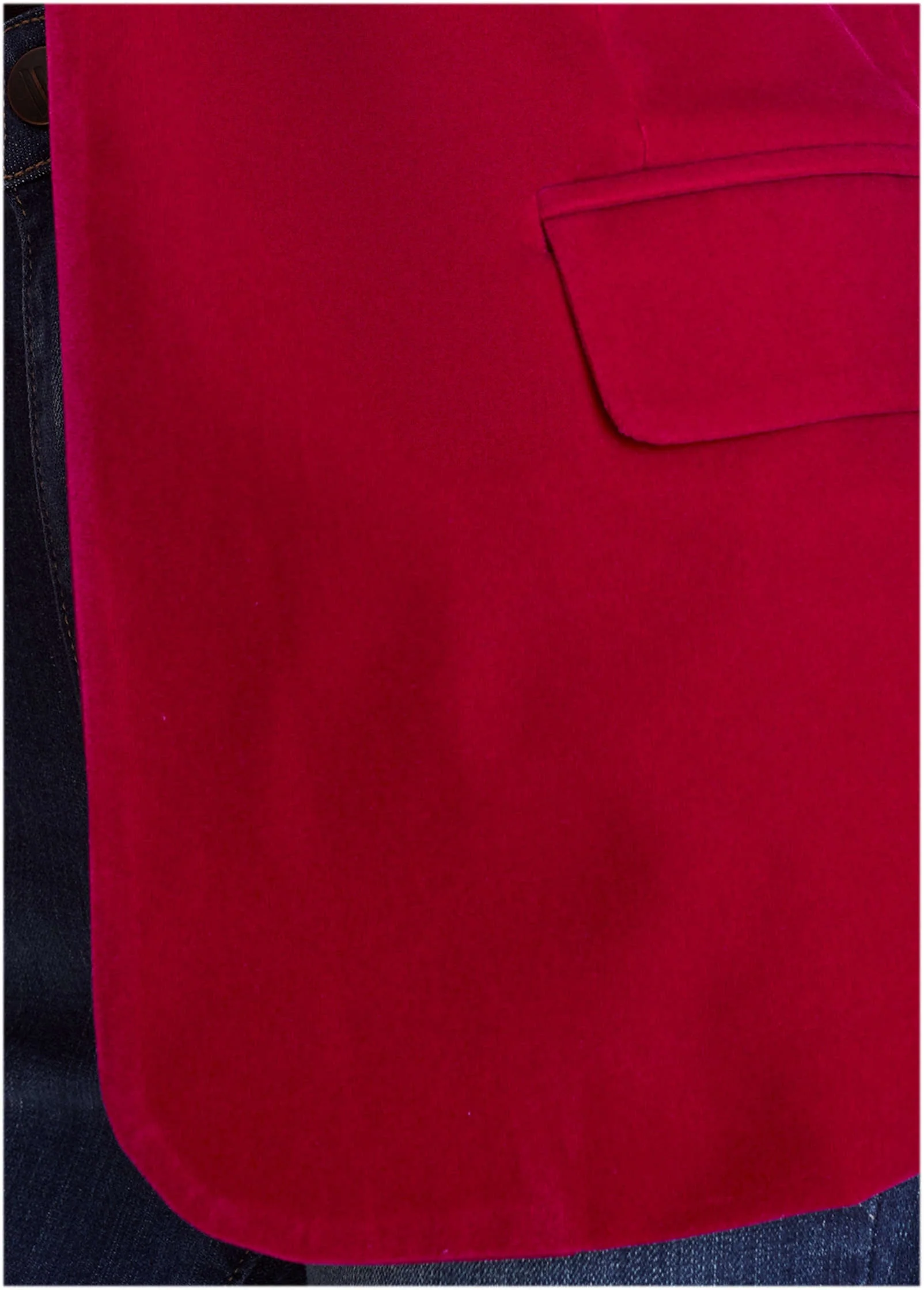 Velvet Blazer - Red - Image 4
