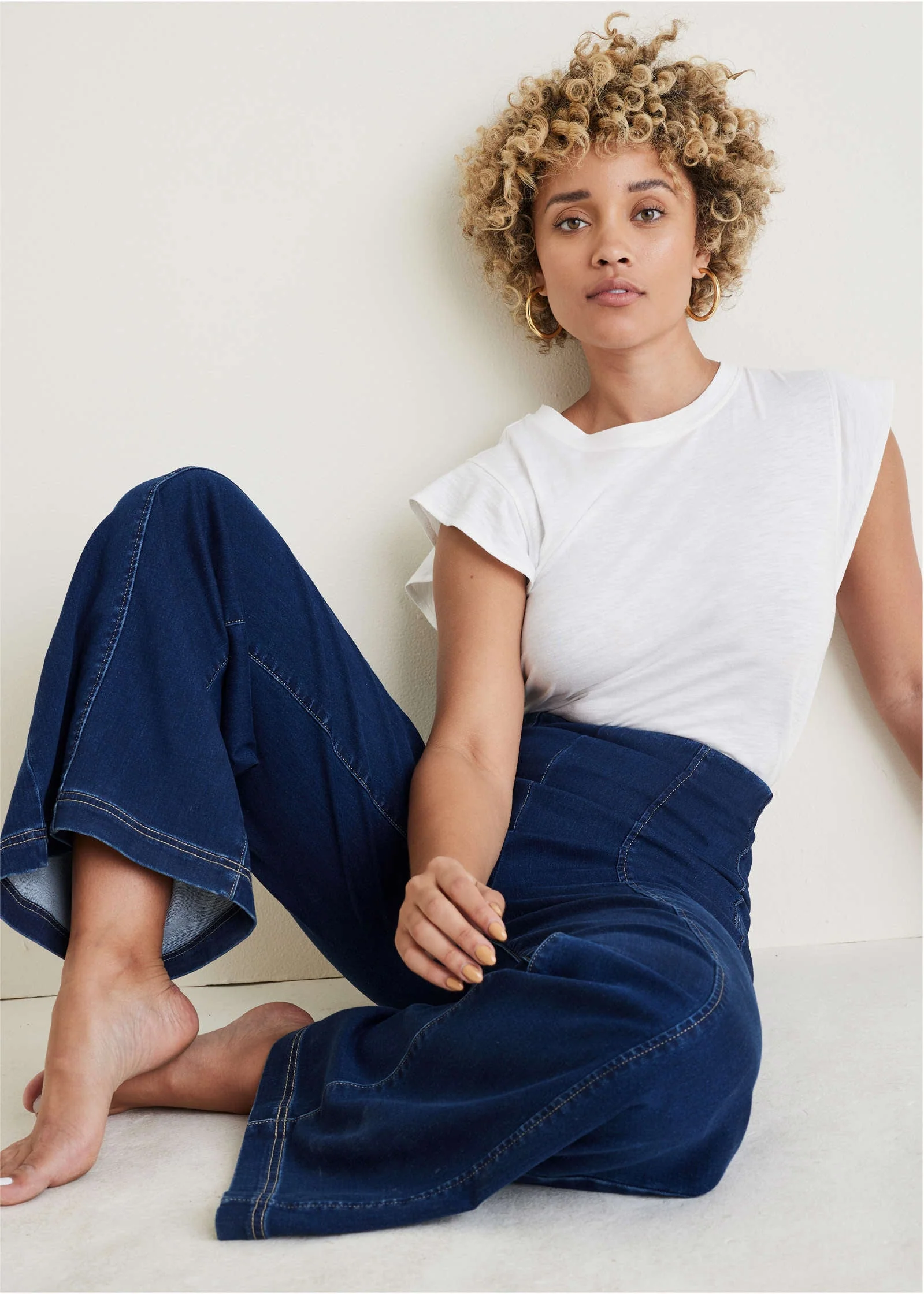 Ruffle Sleeve Tee - Cloud Dancer